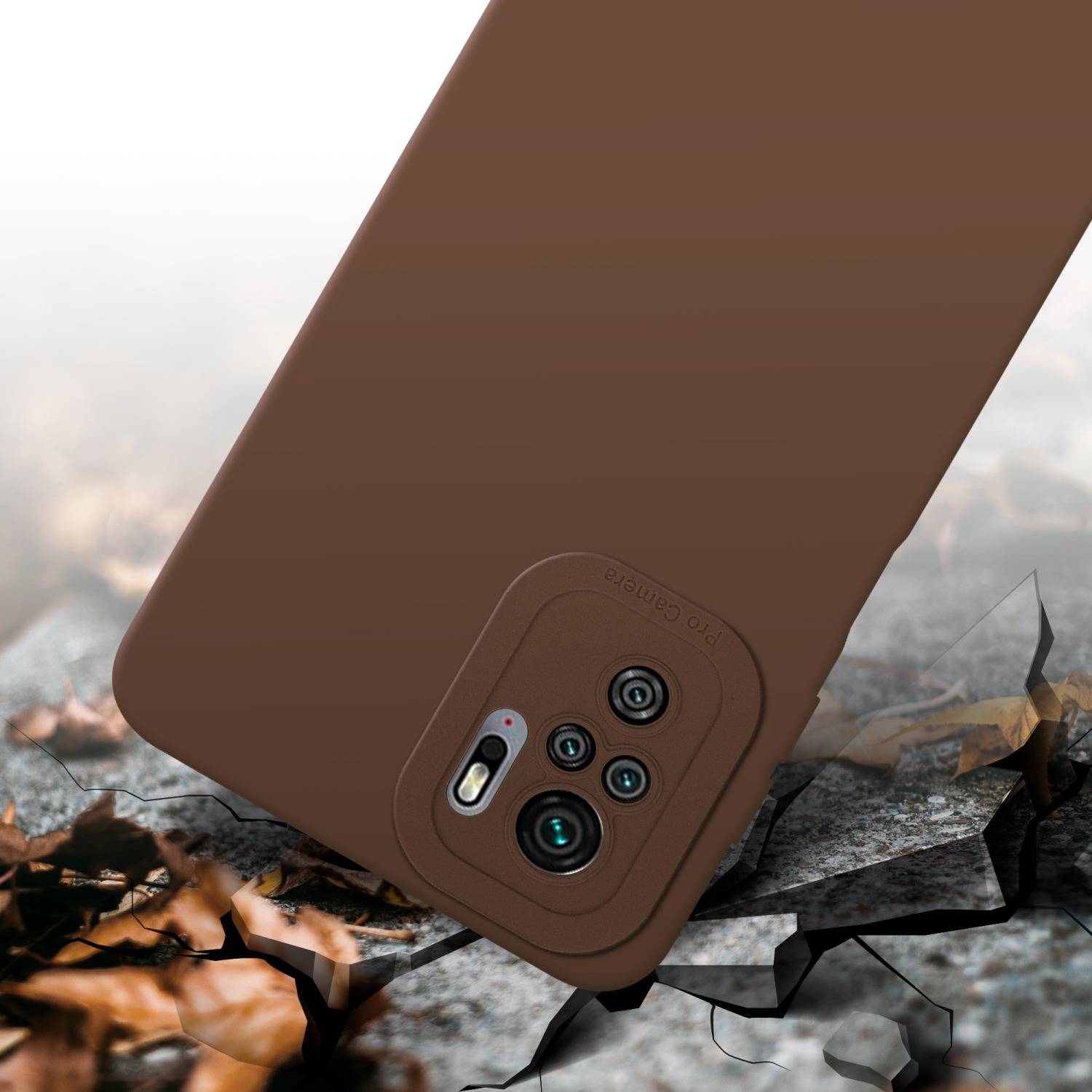 Cadorabo Hülle für Xiaomi RedMi NOTE 10 4G / RedMi NOTE 10S Schutz Hülle in Braun TPU Silikon Etui Case Handyhülle