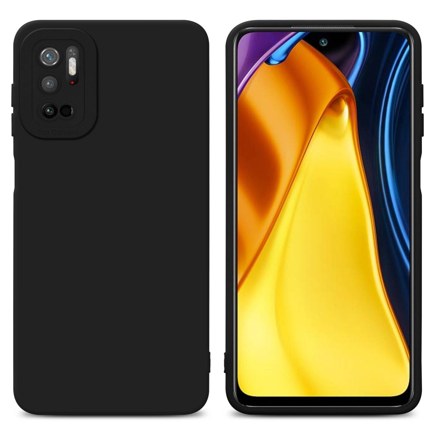 Cadorabo Hülle für Xiaomi RedMi NOTE 10 5G / POCO M3 PRO 5G Schutz Hülle in Schwarz TPU Silikon Etui Case Handyhülle