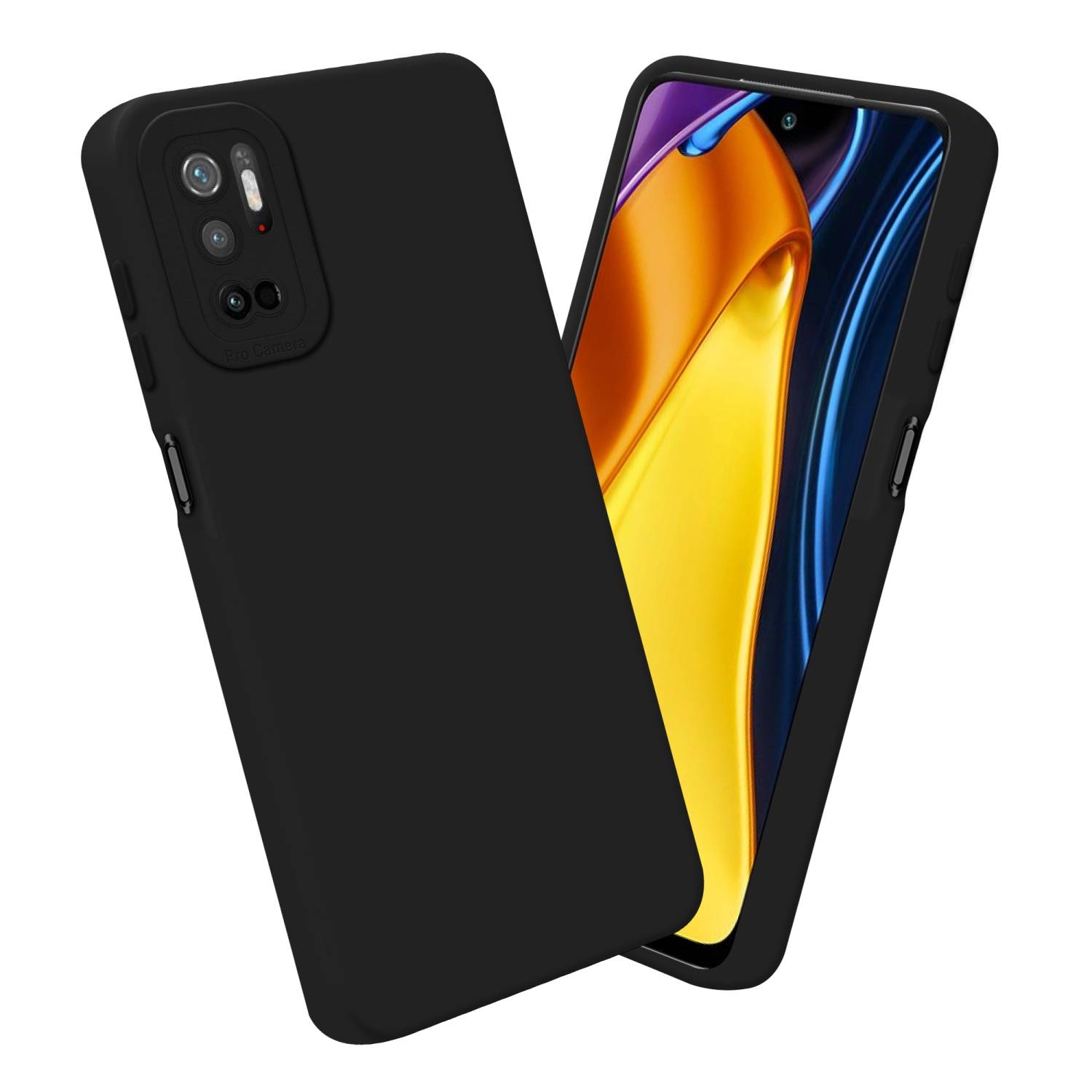 Cadorabo Hülle für Xiaomi RedMi NOTE 10 5G / POCO M3 PRO 5G Schutz Hülle in Schwarz TPU Silikon Etui Case Handyhülle