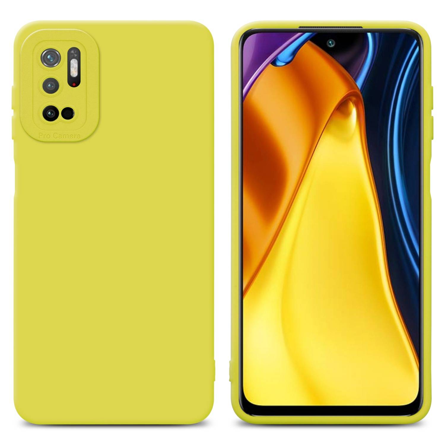 Cadorabo Hülle für Xiaomi RedMi NOTE 10 5G / POCO M3 PRO 5G Schutz Hülle in Gelb TPU Silikon Etui Case Handyhülle
