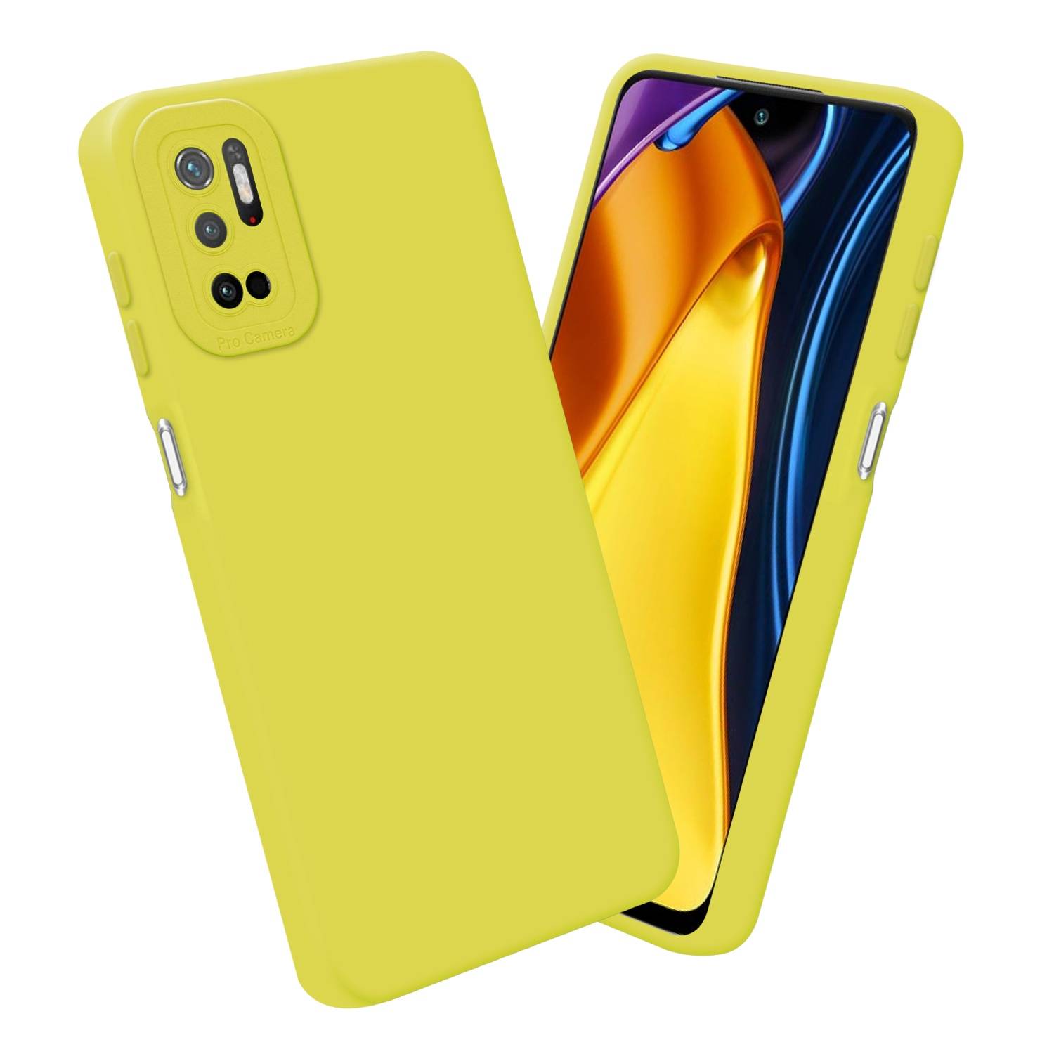 Cadorabo Hülle für Xiaomi RedMi NOTE 10 5G / POCO M3 PRO 5G Schutz Hülle in Gelb TPU Silikon Etui Case Handyhülle