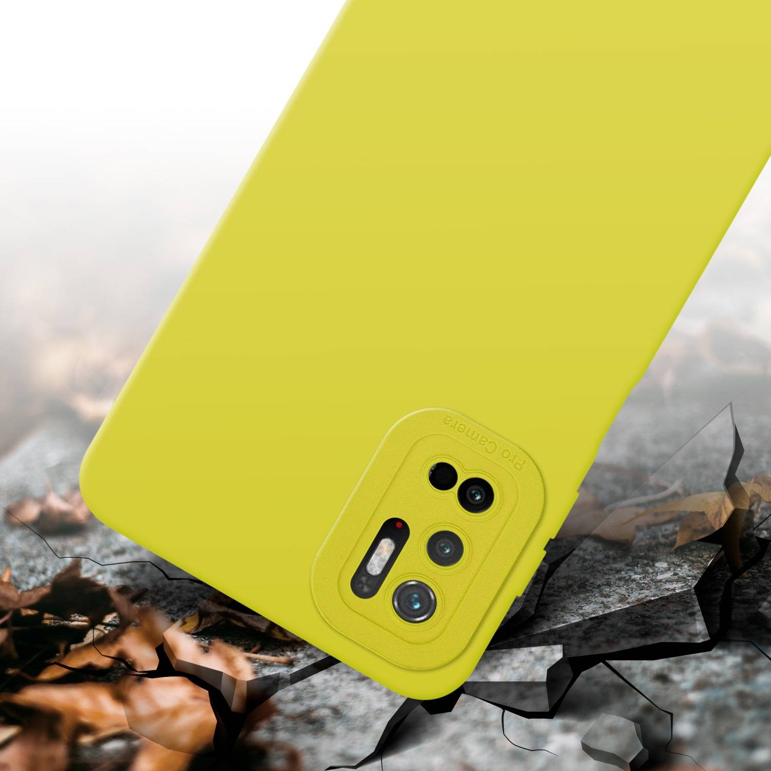 Cadorabo Hülle für Xiaomi RedMi NOTE 10 5G / POCO M3 PRO 5G Schutz Hülle in Gelb TPU Silikon Etui Case Handyhülle