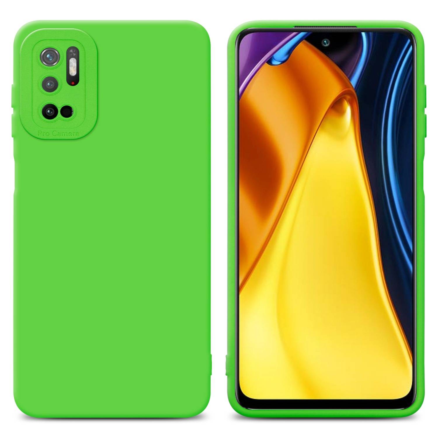 Cadorabo Hülle für Xiaomi RedMi NOTE 10 5G / POCO M3 PRO 5G Schutz Hülle in Grün TPU Silikon Etui Case Handyhülle