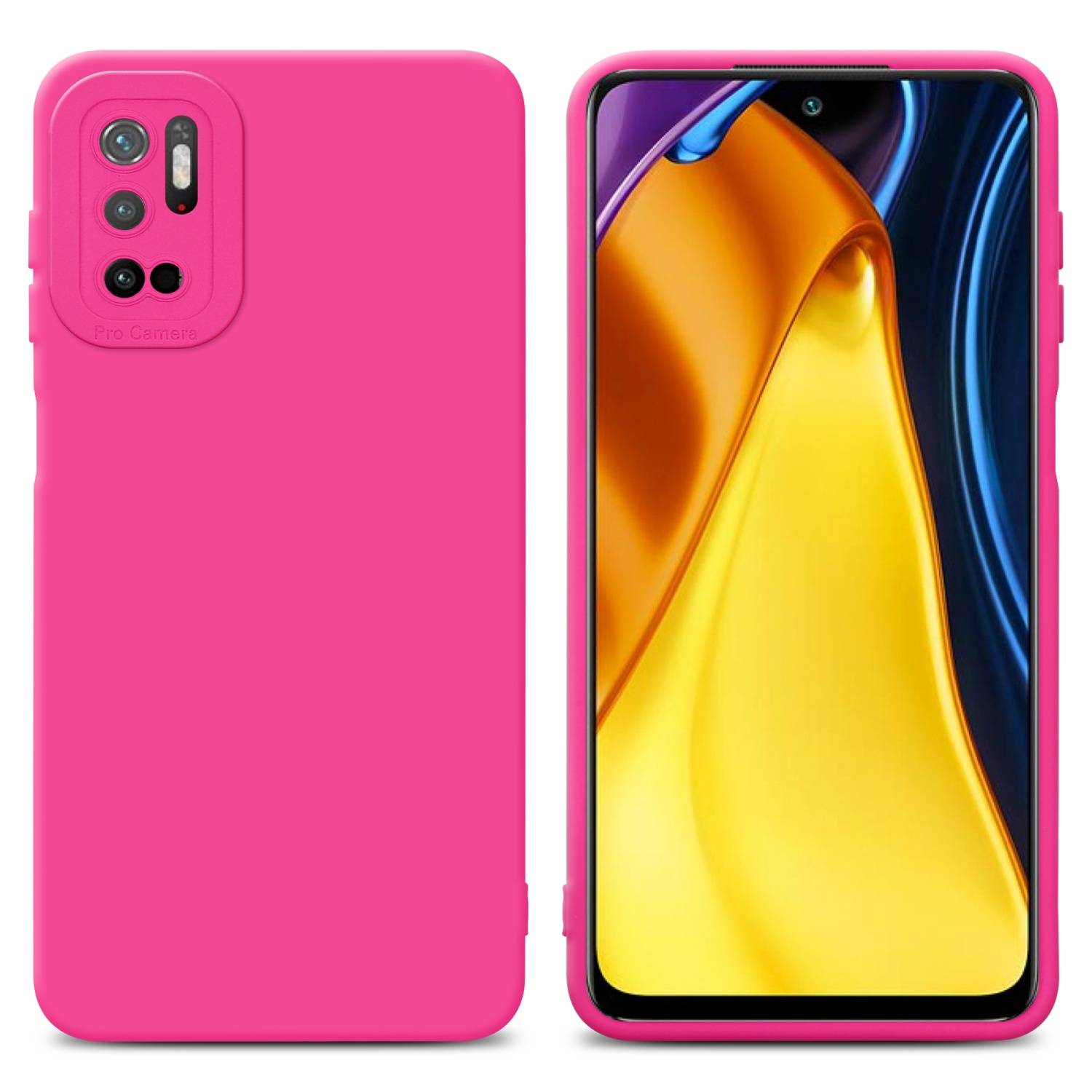 Cadorabo Hülle für Xiaomi RedMi NOTE 10 5G / POCO M3 PRO 5G Schutz Hülle in Pink TPU Silikon Etui Case Handyhülle