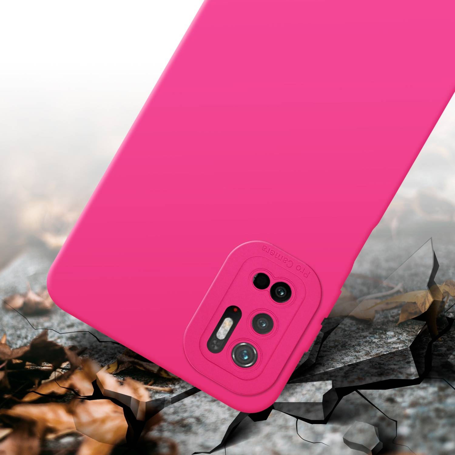 Cadorabo Hülle für Xiaomi RedMi NOTE 10 5G / POCO M3 PRO 5G Schutz Hülle in Pink TPU Silikon Etui Case Handyhülle