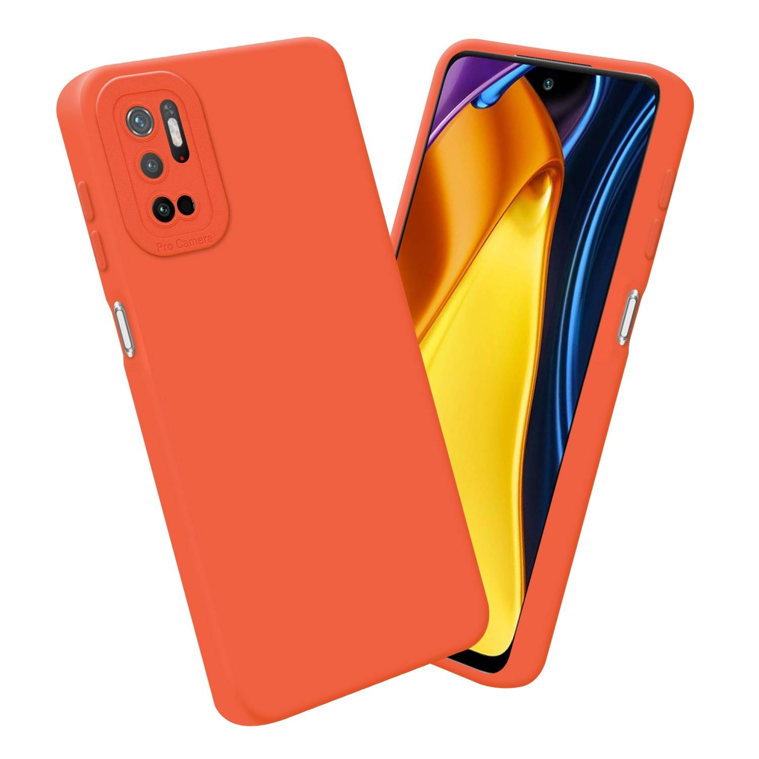 Cadorabo Hülle für Xiaomi RedMi NOTE 10 5G / POCO M3 PRO 5G Schutz Hülle in Orange TPU Silikon Etui Case Handyhülle