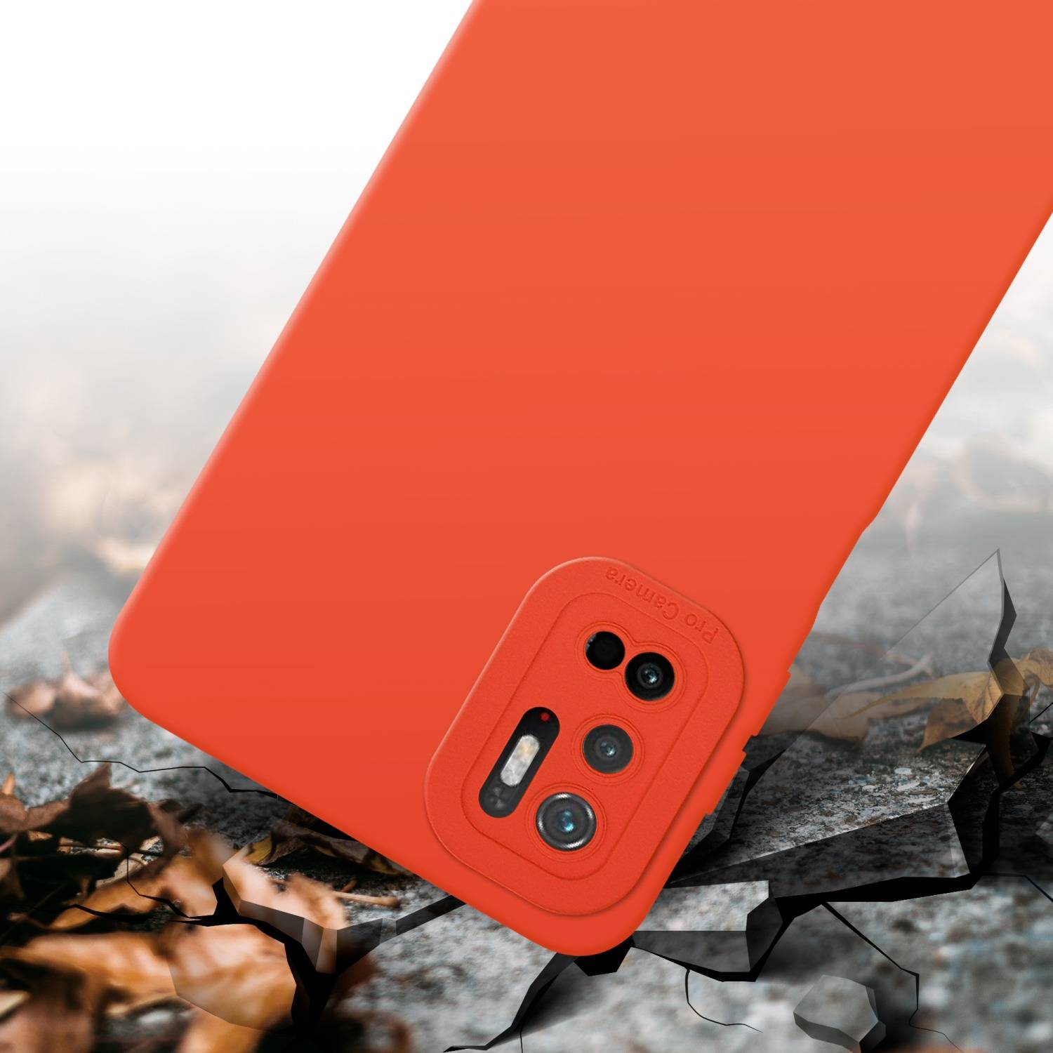 Cadorabo Hülle für Xiaomi RedMi NOTE 10 5G / POCO M3 PRO 5G Schutz Hülle in Orange TPU Silikon Etui Case Handyhülle