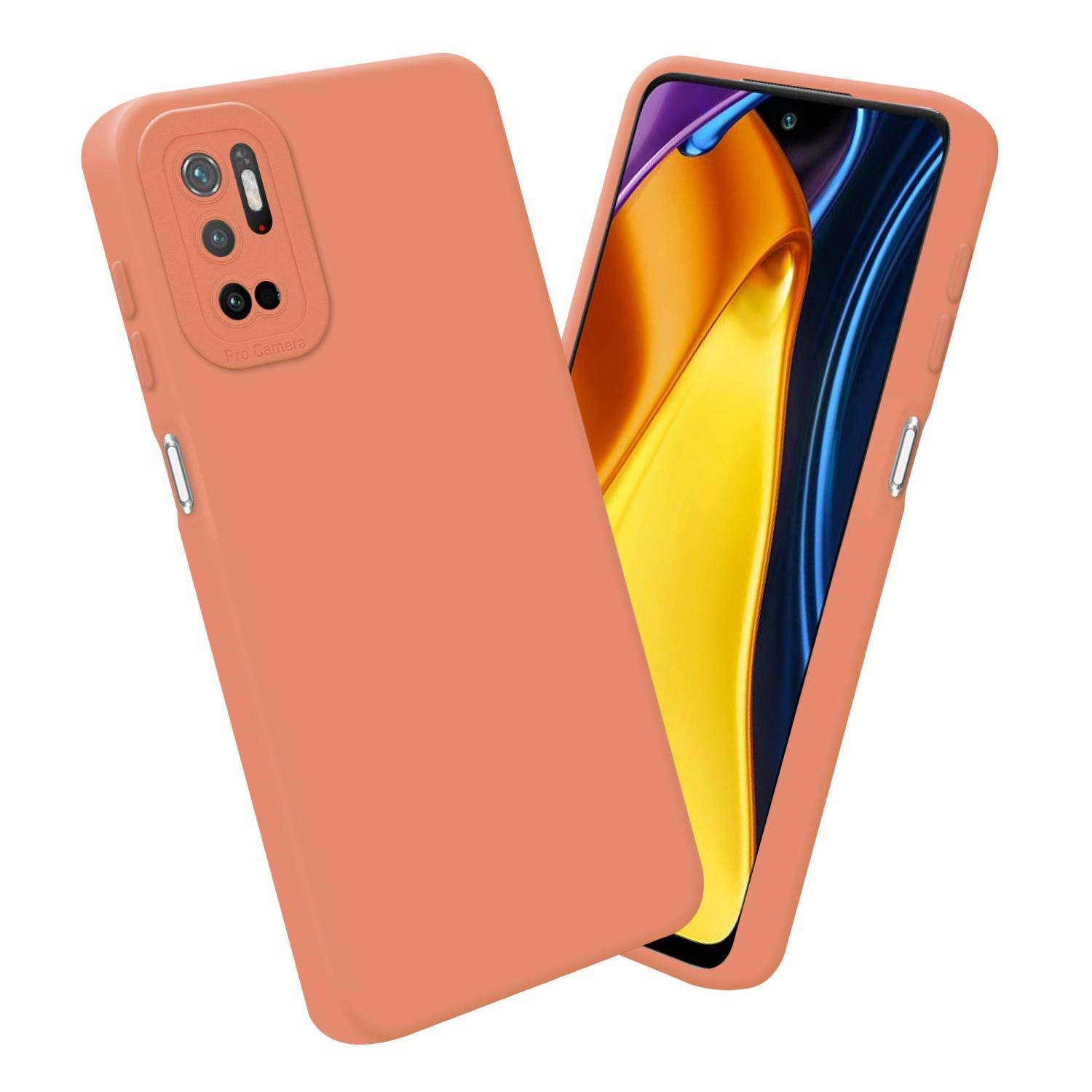 Cadorabo Hülle für Xiaomi RedMi NOTE 10 5G / POCO M3 PRO 5G Schutz Hülle in Orange TPU Silikon Etui Case Handyhülle
