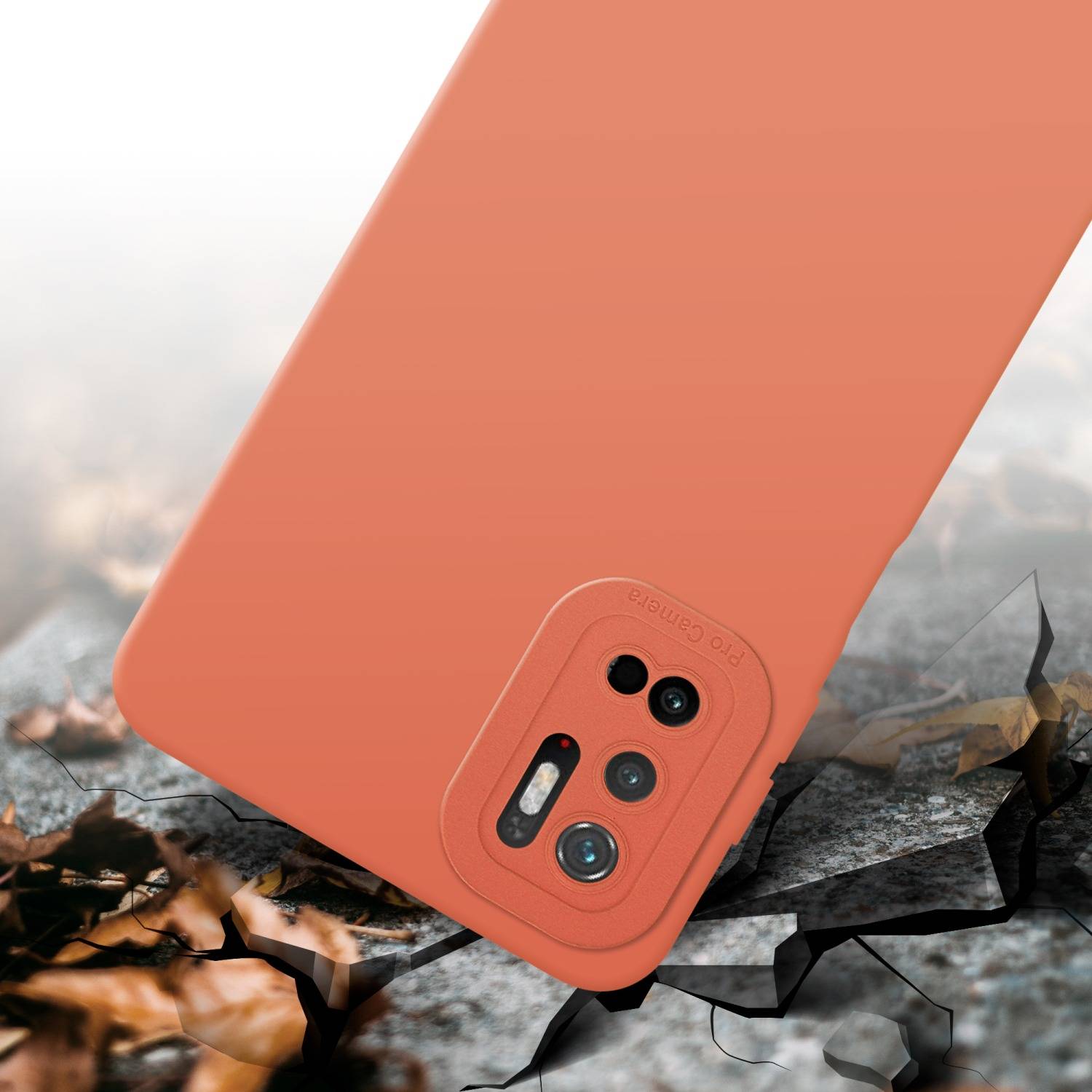 Cadorabo Hülle für Xiaomi RedMi NOTE 10 5G / POCO M3 PRO 5G Schutz Hülle in Orange TPU Silikon Etui Case Handyhülle
