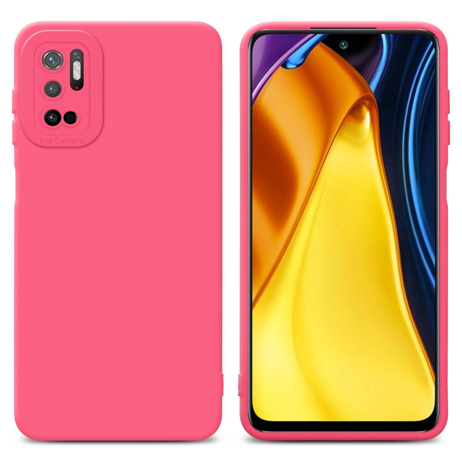 Cadorabo Hülle für Xiaomi RedMi NOTE 10 5G / POCO M3 PRO 5G Schutz Hülle in Rot TPU Silikon Etui Case Handyhülle