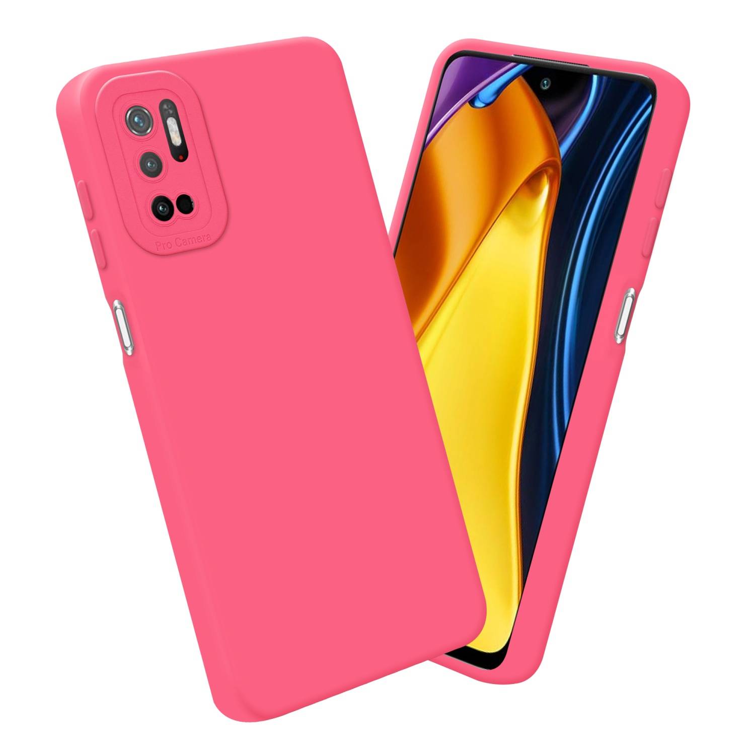 Cadorabo Hülle für Xiaomi RedMi NOTE 10 5G / POCO M3 PRO 5G Schutz Hülle in Rot TPU Silikon Etui Case Handyhülle