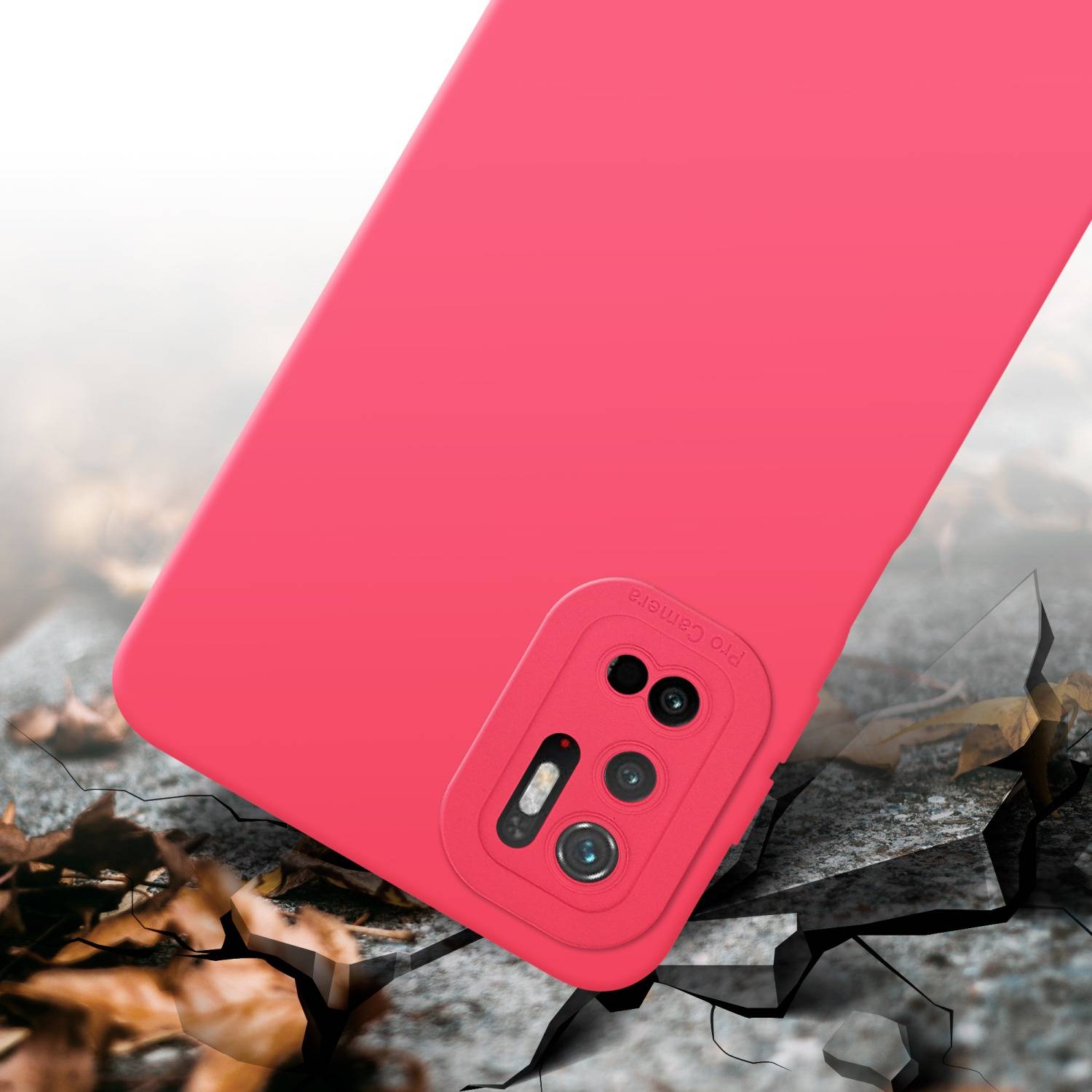Cadorabo Hülle für Xiaomi RedMi NOTE 10 5G / POCO M3 PRO 5G Schutz Hülle in Rot TPU Silikon Etui Case Handyhülle