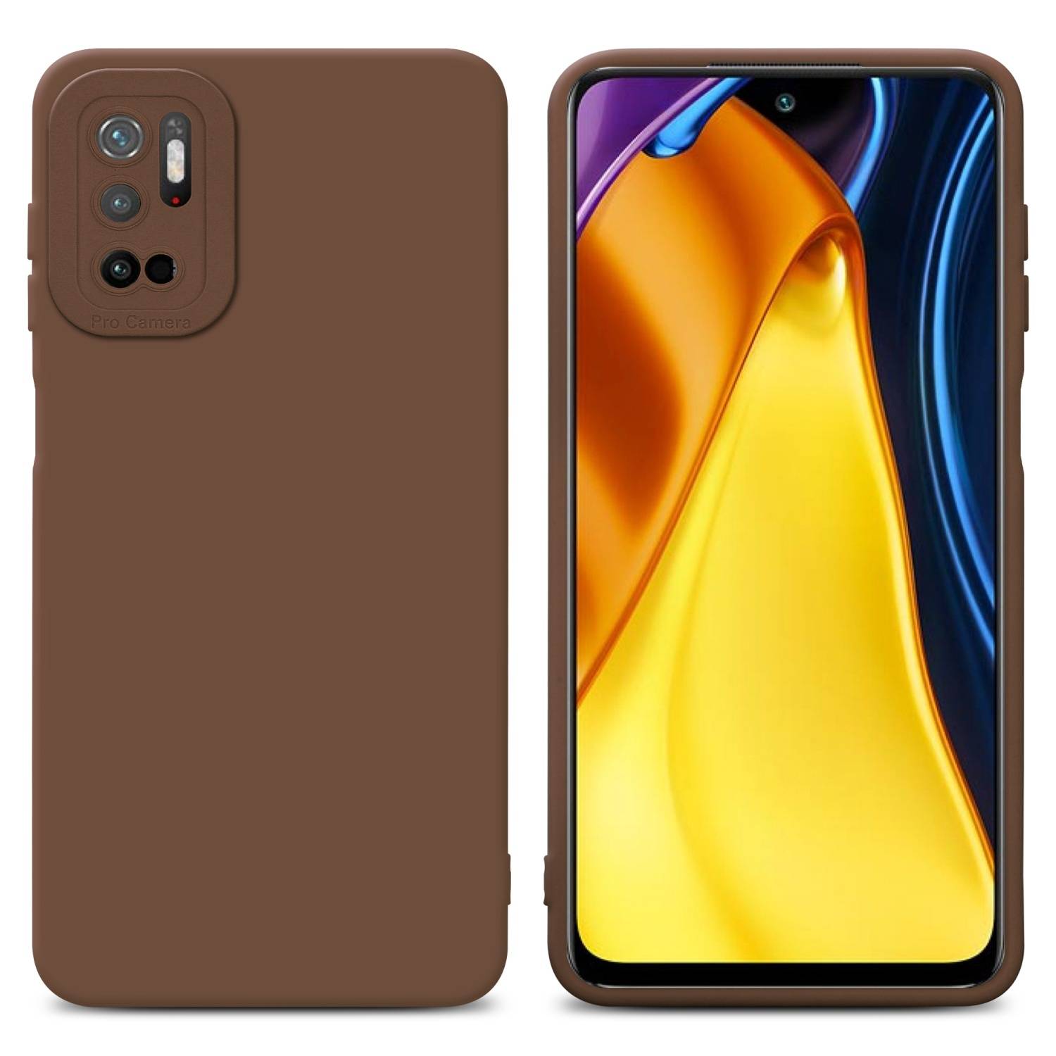 Cadorabo Hülle für Xiaomi RedMi NOTE 10 5G / POCO M3 PRO 5G Schutz Hülle in Braun TPU Silikon Etui Case Handyhülle