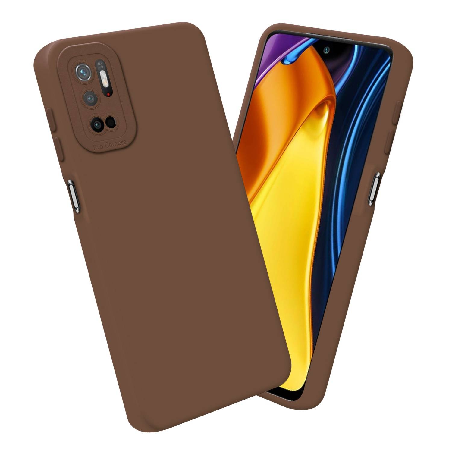 Cadorabo Hülle für Xiaomi RedMi NOTE 10 5G / POCO M3 PRO 5G Schutz Hülle in Braun TPU Silikon Etui Case Handyhülle