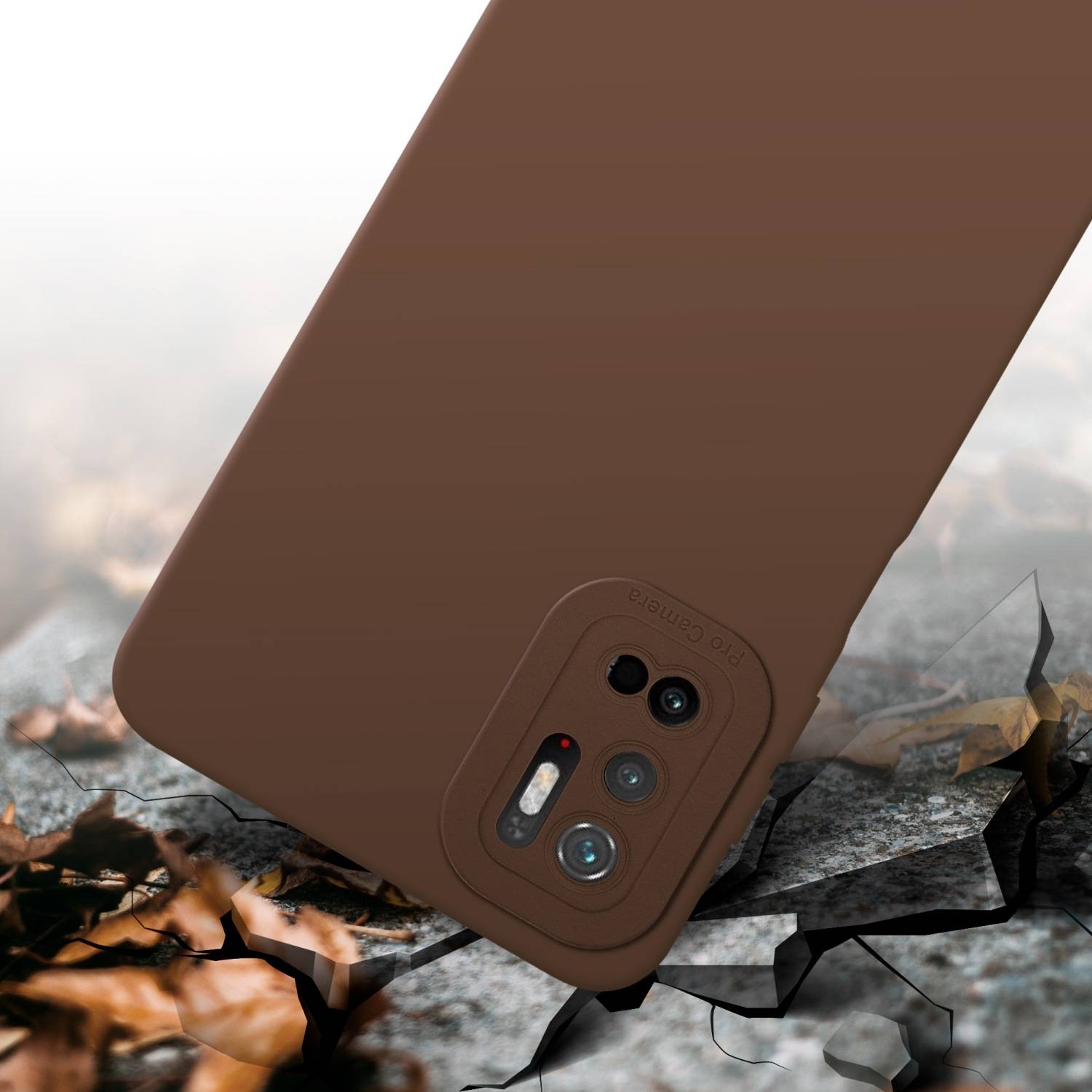 Cadorabo Hülle für Xiaomi RedMi NOTE 10 5G / POCO M3 PRO 5G Schutz Hülle in Braun TPU Silikon Etui Case Handyhülle