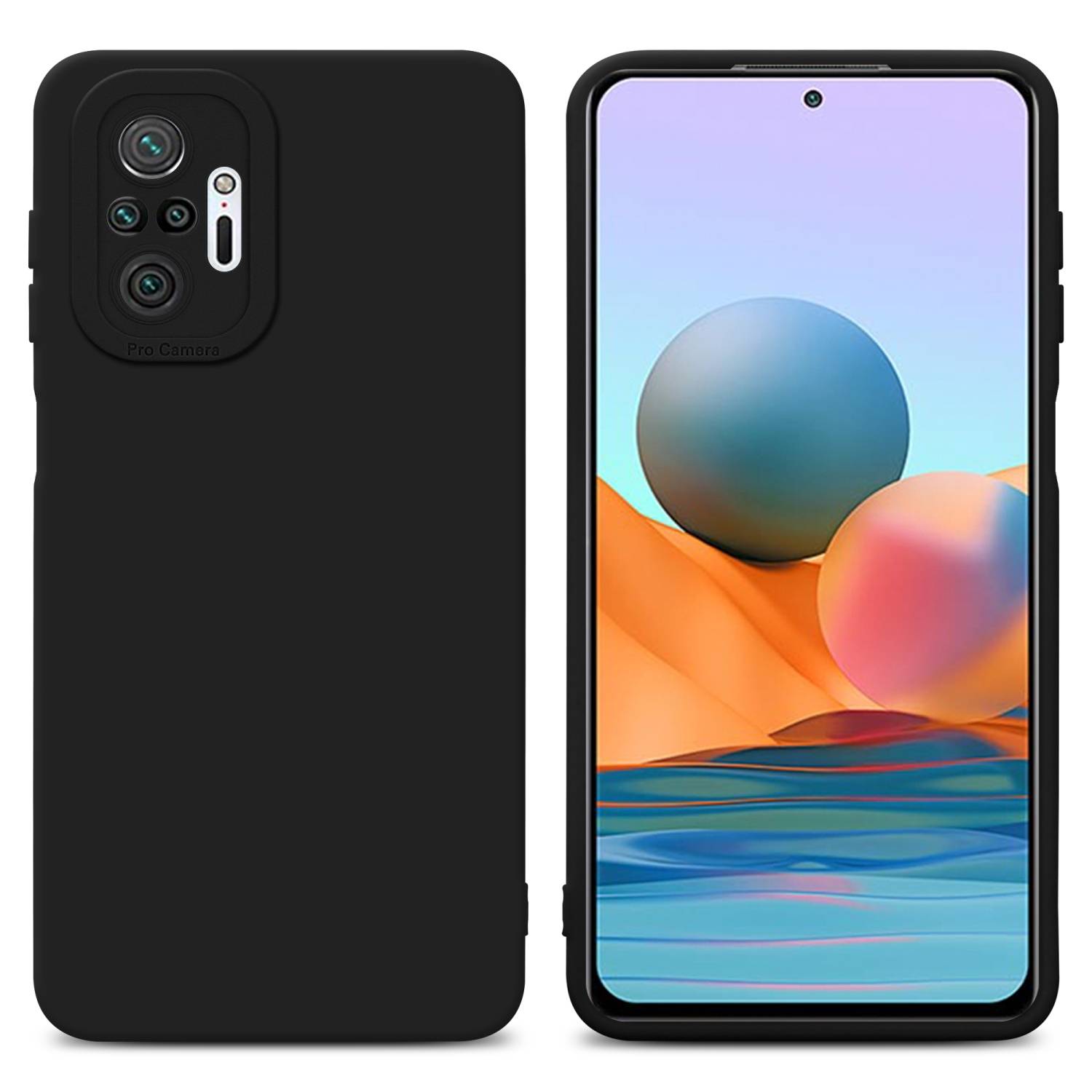 Cadorabo Hülle für Xiaomi RedMi NOTE 10 PRO Schutz Hülle in Schwarz TPU Silikon Etui Case Handyhülle