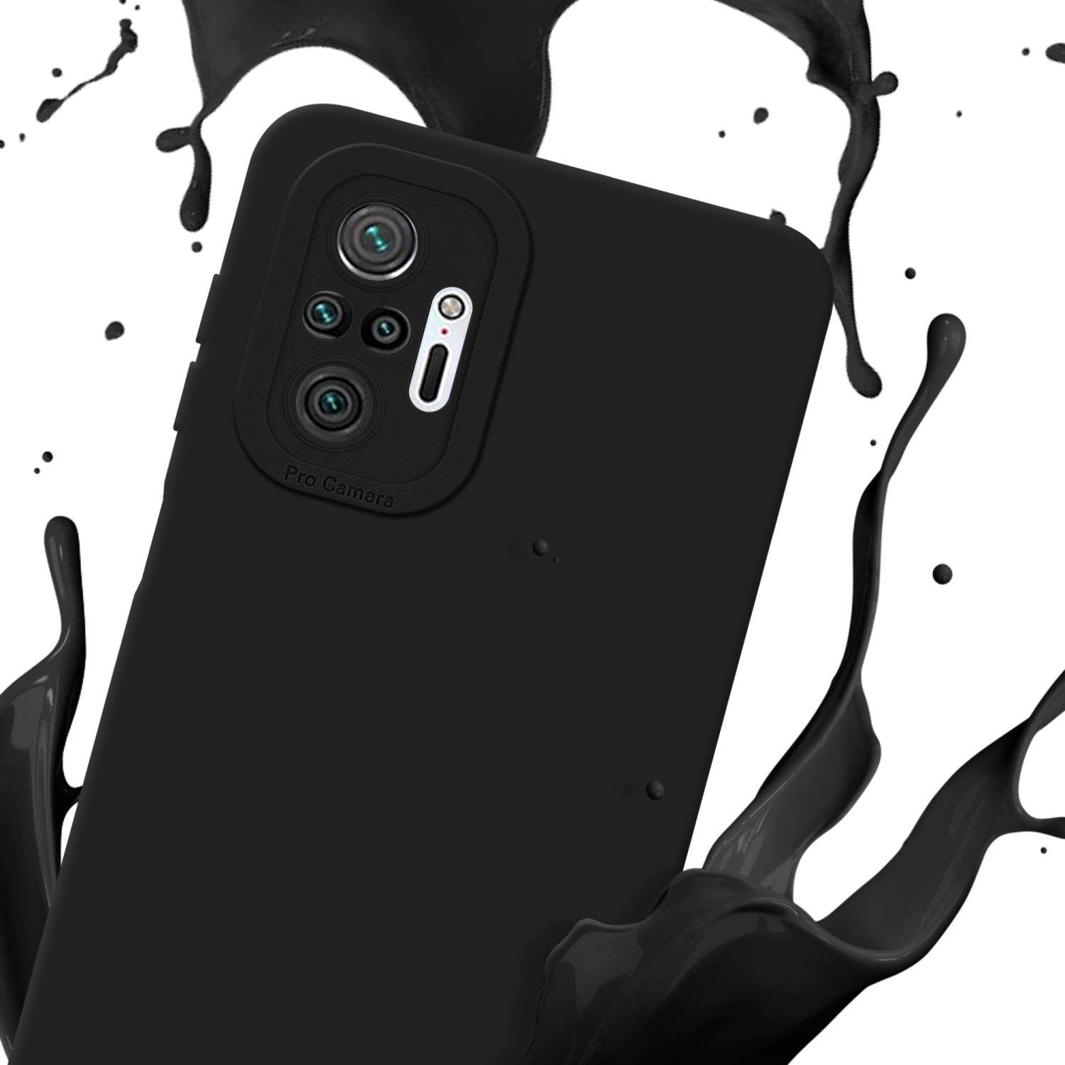 Cadorabo Hülle für Xiaomi RedMi NOTE 10 PRO Schutz Hülle in Schwarz TPU Silikon Etui Case Handyhülle