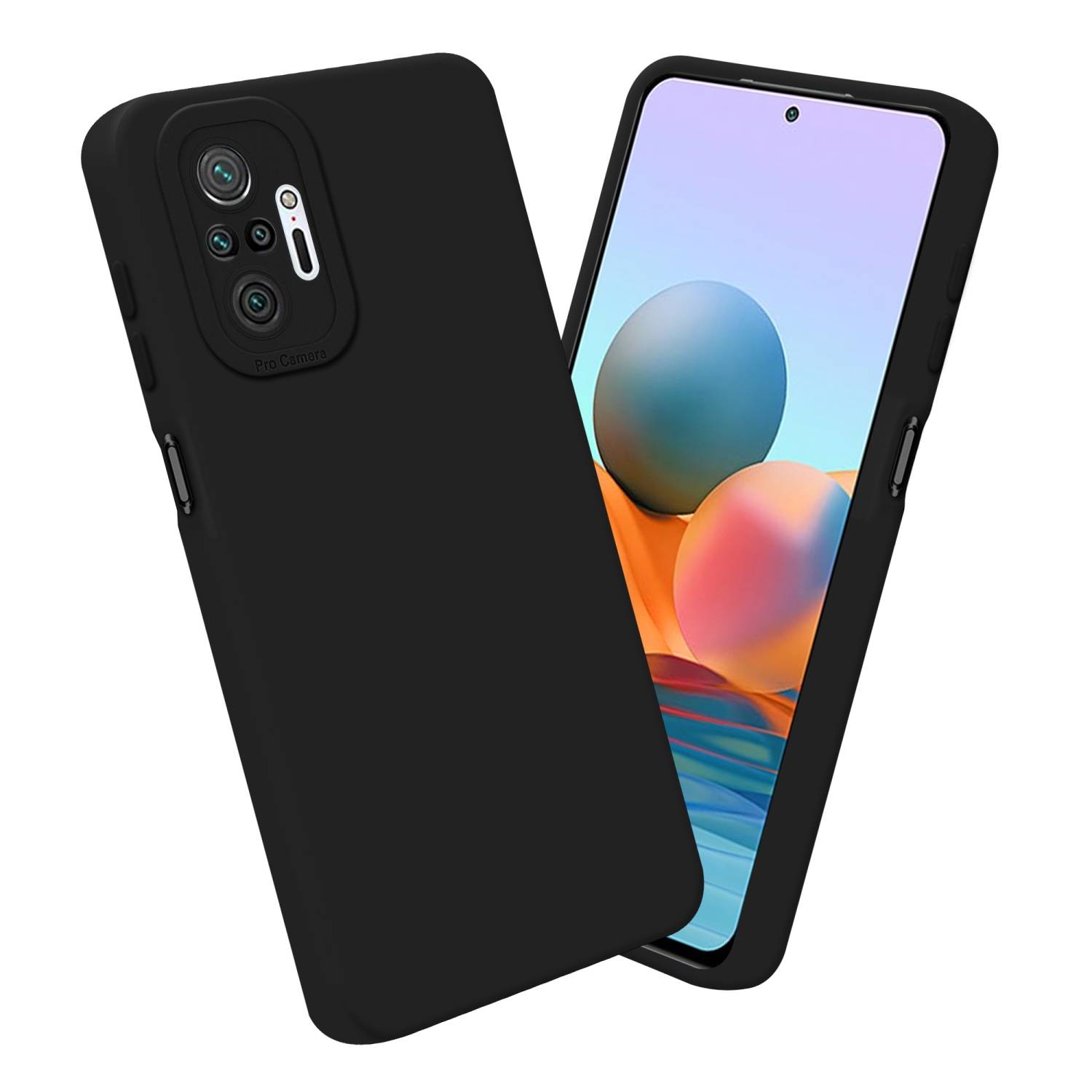 Cadorabo Hülle für Xiaomi RedMi NOTE 10 PRO Schutz Hülle in Schwarz TPU Silikon Etui Case Handyhülle