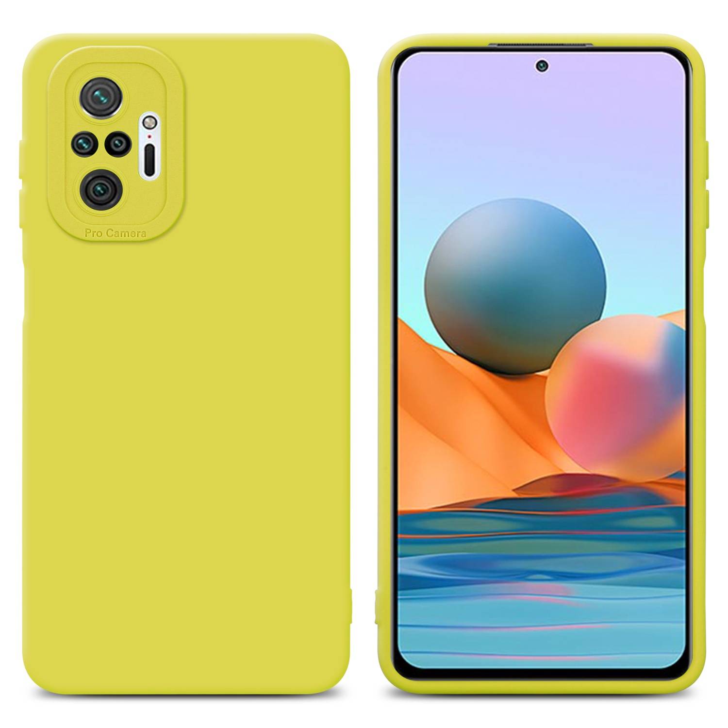 Cadorabo Hülle für Xiaomi RedMi NOTE 10 PRO Schutz Hülle in Gelb TPU Silikon Etui Case Handyhülle