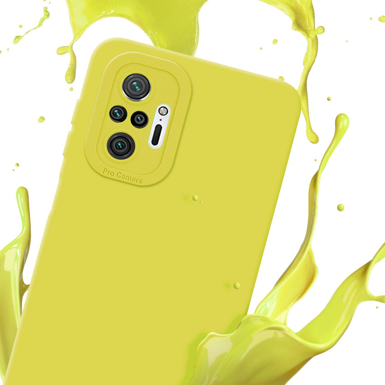 Cadorabo Hülle für Xiaomi RedMi NOTE 10 PRO Schutz Hülle in Gelb TPU Silikon Etui Case Handyhülle