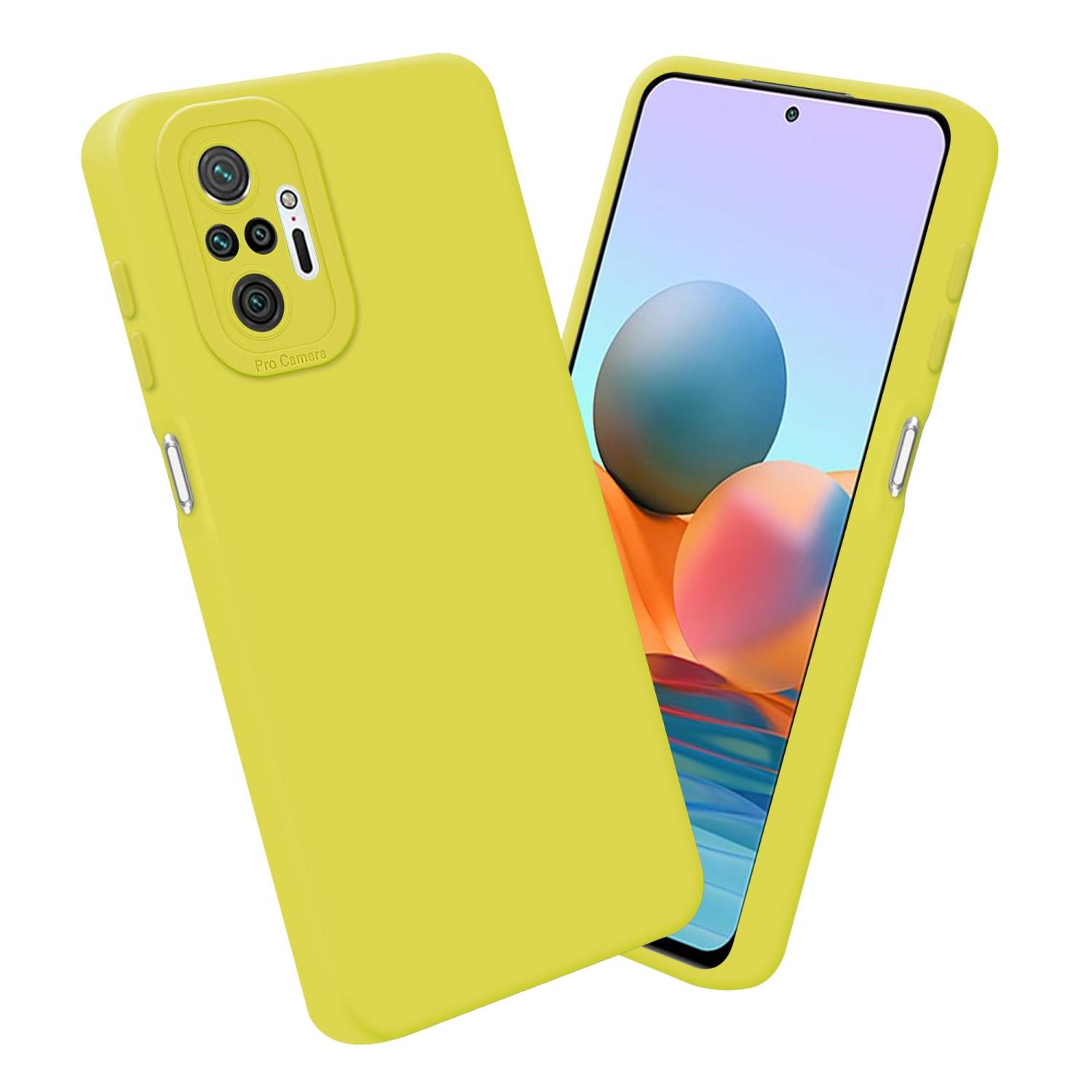 Cadorabo Hülle für Xiaomi RedMi NOTE 10 PRO Schutz Hülle in Gelb TPU Silikon Etui Case Handyhülle