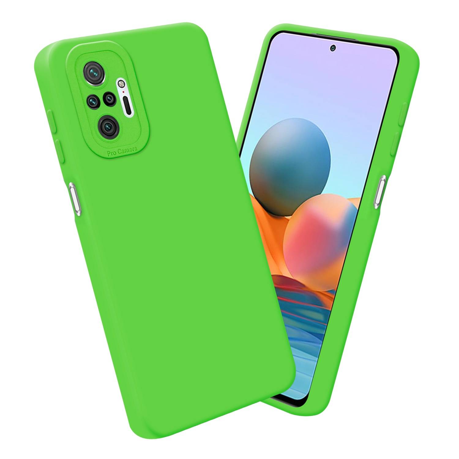 Cadorabo Hülle für Xiaomi RedMi NOTE 10 PRO Schutz Hülle in Grün TPU Silikon Etui Case Handyhülle