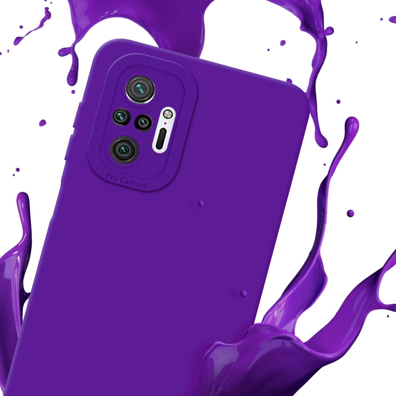 Cadorabo Hülle für Xiaomi RedMi NOTE 10 PRO Schutz Hülle in Lila TPU Silikon Etui Case Handyhülle
