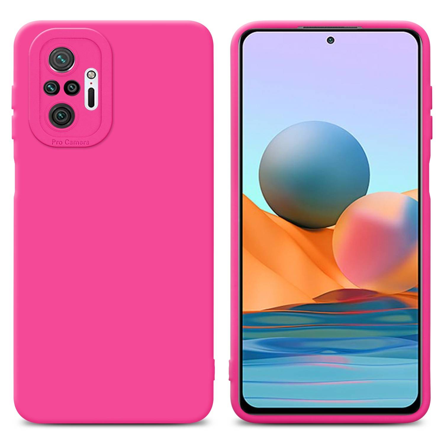 Cadorabo Hülle für Xiaomi RedMi NOTE 10 PRO Schutz Hülle in Pink TPU Silikon Etui Case Handyhülle