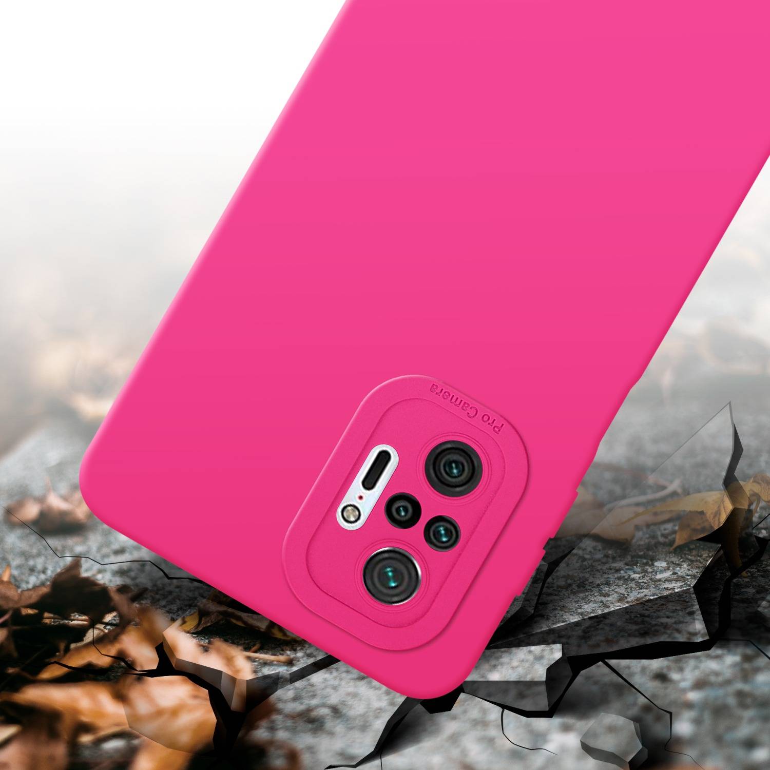 Cadorabo Hülle für Xiaomi RedMi NOTE 10 PRO Schutz Hülle in Pink TPU Silikon Etui Case Handyhülle