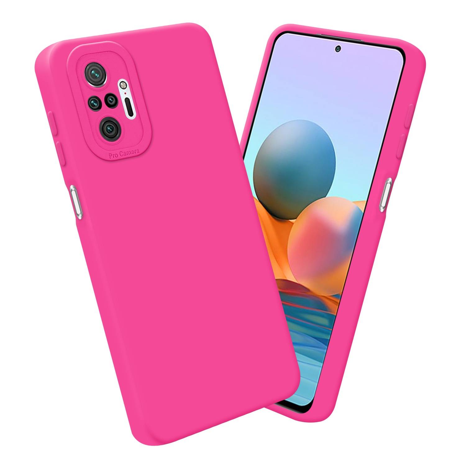 Cadorabo Hülle für Xiaomi RedMi NOTE 10 PRO Schutz Hülle in Pink TPU Silikon Etui Case Handyhülle