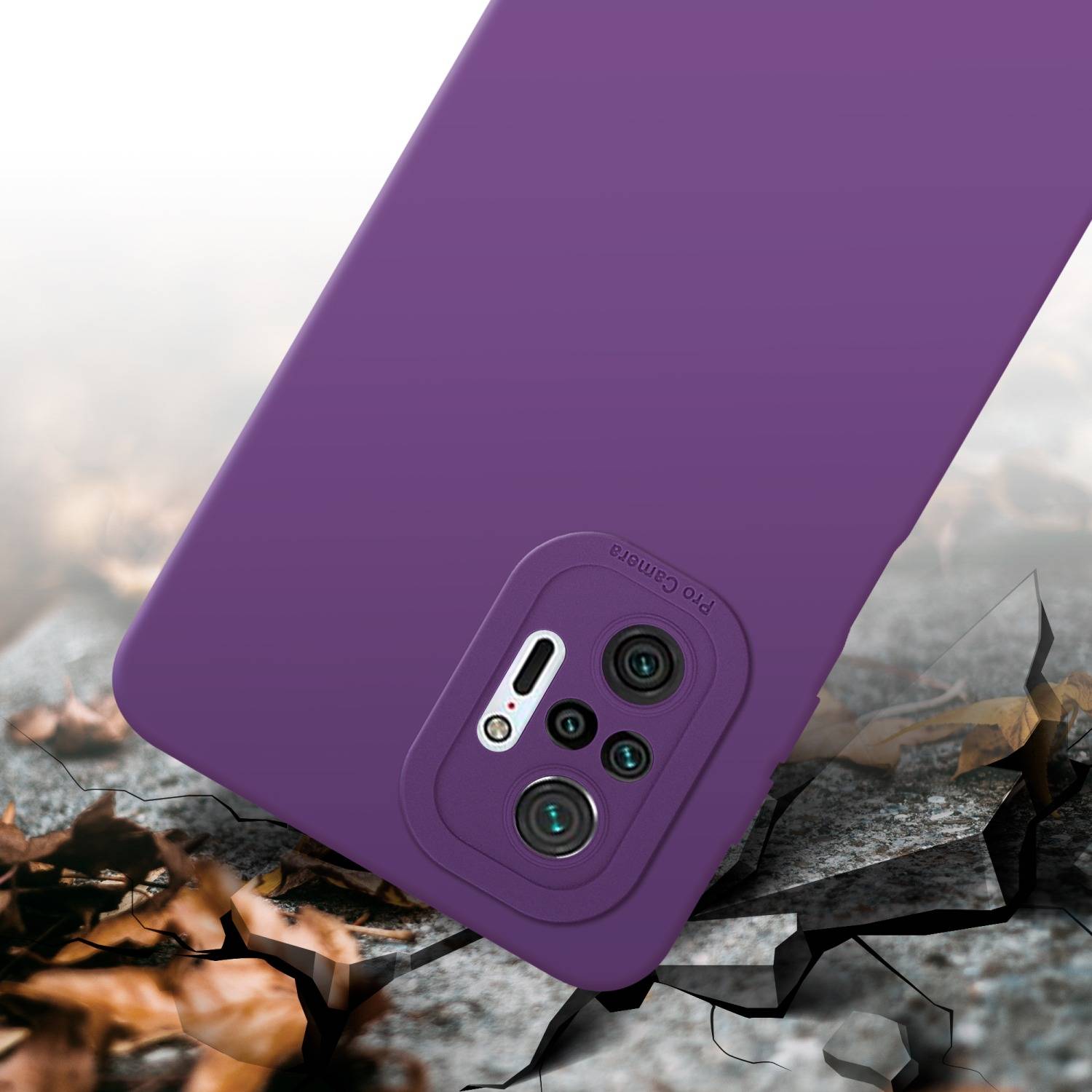 Cadorabo Hülle für Xiaomi RedMi NOTE 10 PRO Schutz Hülle in Lila TPU Silikon Etui Case Handyhülle