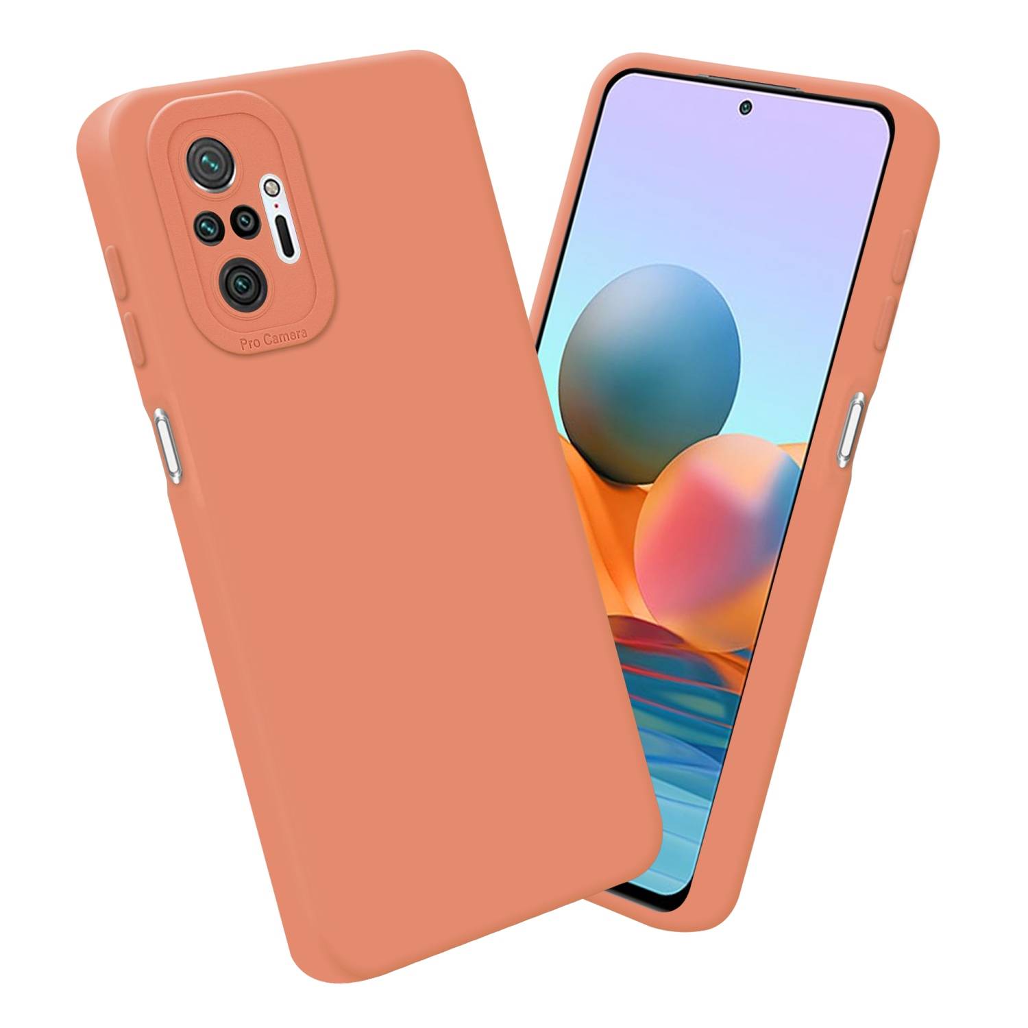 Cadorabo Hülle für Xiaomi RedMi NOTE 10 PRO Schutz Hülle in Orange TPU Silikon Etui Case Handyhülle