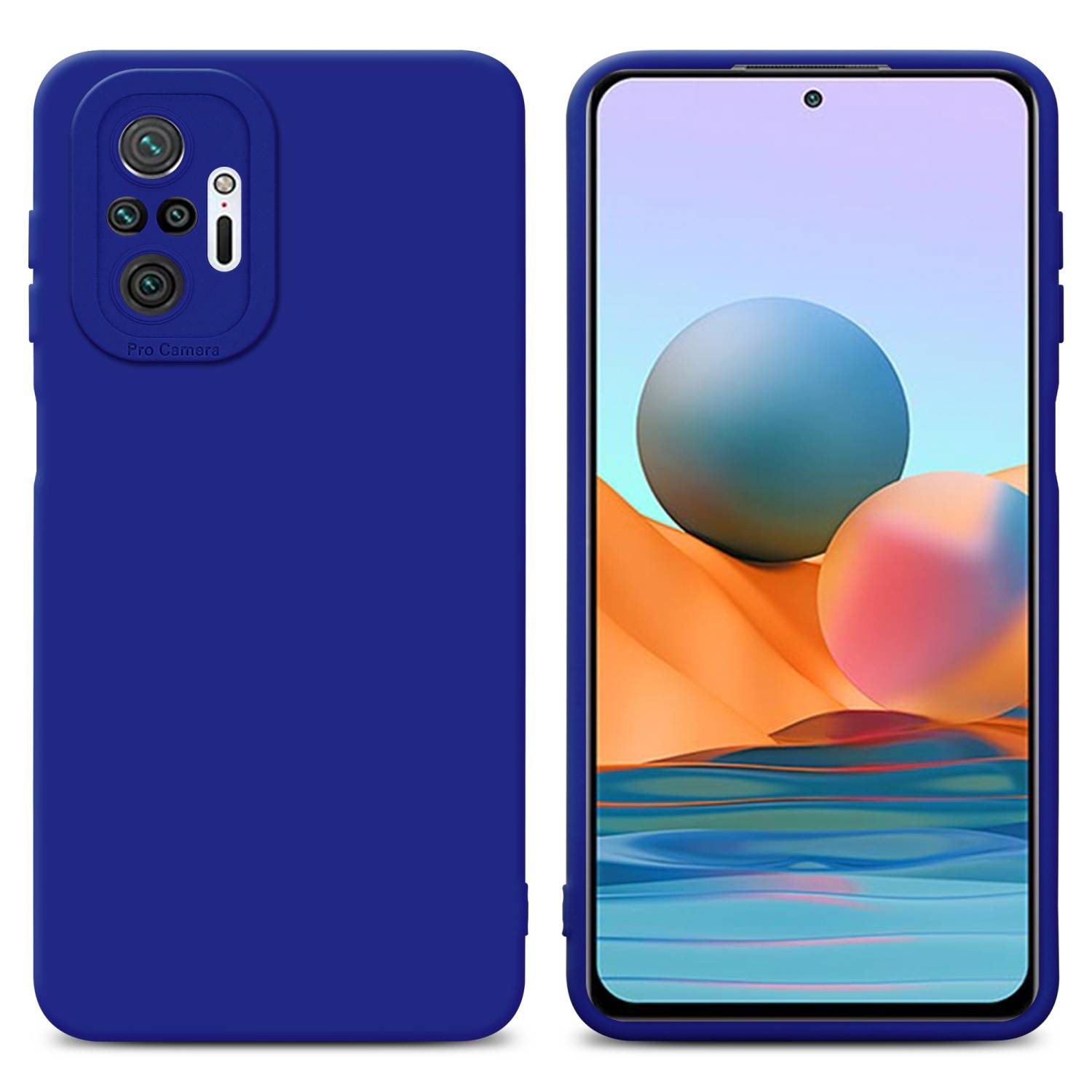 Cadorabo Hülle für Xiaomi RedMi NOTE 10 PRO Schutz Hülle in Blau TPU Silikon Etui Case Handyhülle