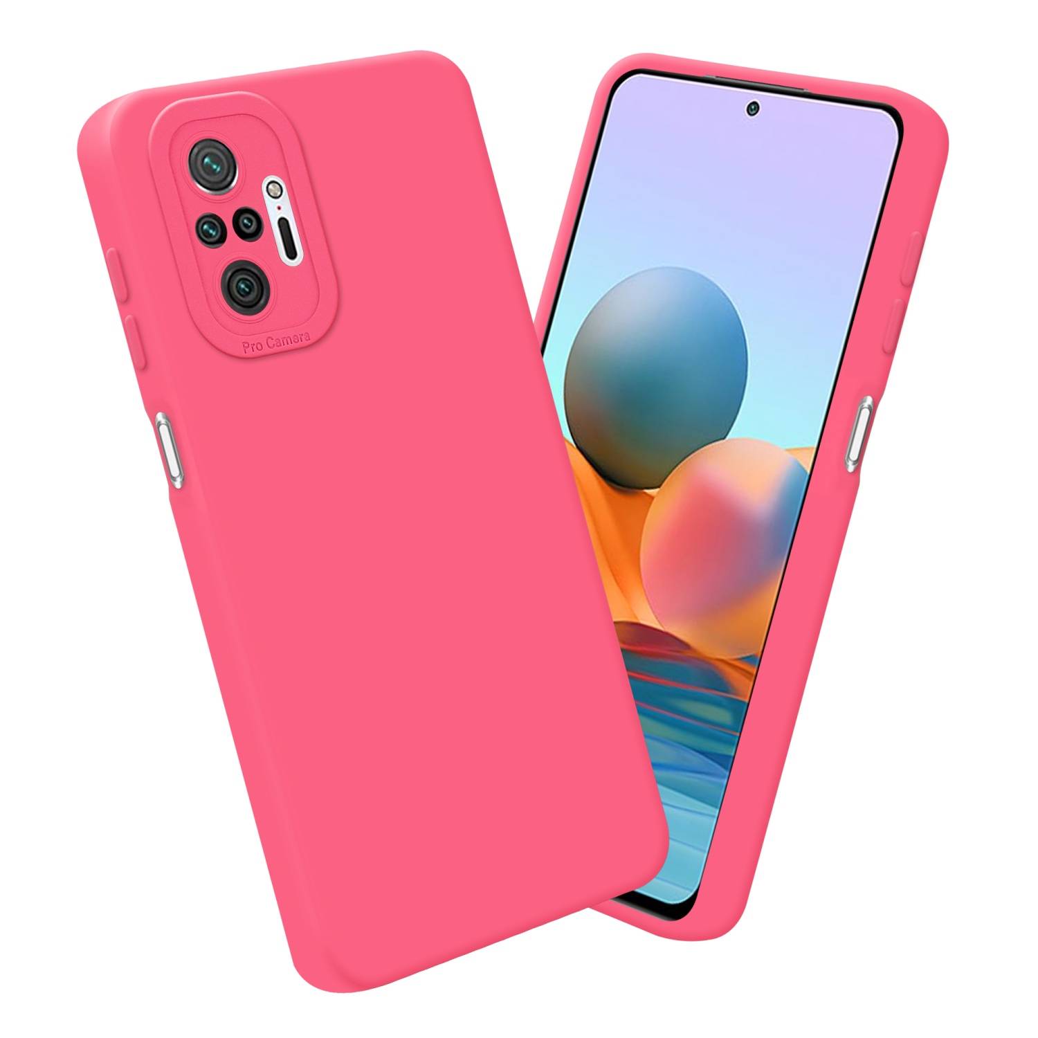 Cadorabo Hülle für Xiaomi RedMi NOTE 10 PRO Schutz Hülle in Rot TPU Silikon Etui Case Handyhülle