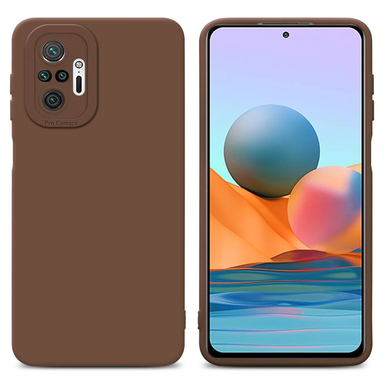 Cadorabo Hülle für Xiaomi RedMi NOTE 10 PRO Schutz Hülle in Braun TPU Silikon Etui Case Handyhülle