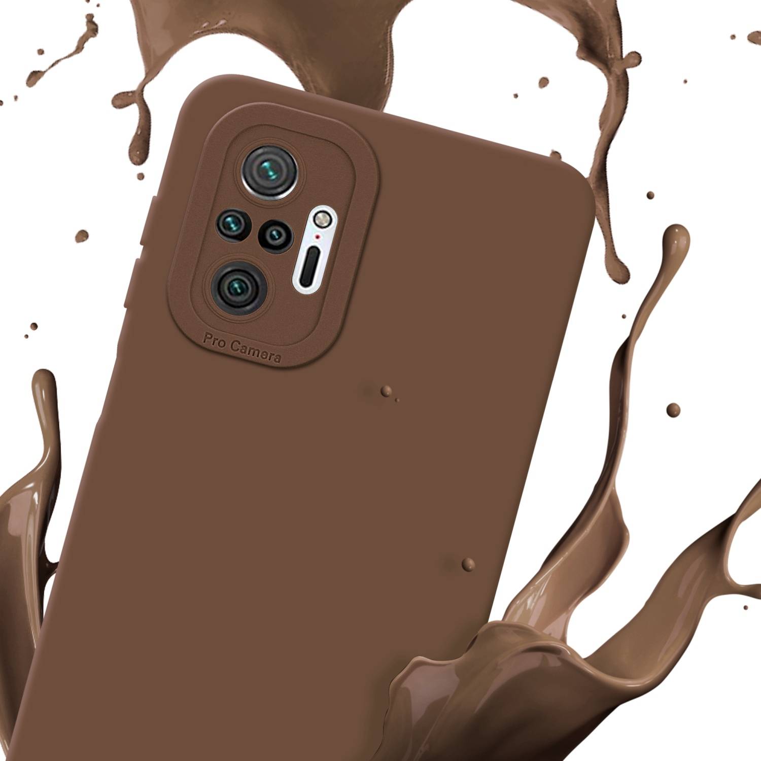 Cadorabo Hülle für Xiaomi RedMi NOTE 10 PRO Schutz Hülle in Braun TPU Silikon Etui Case Handyhülle
