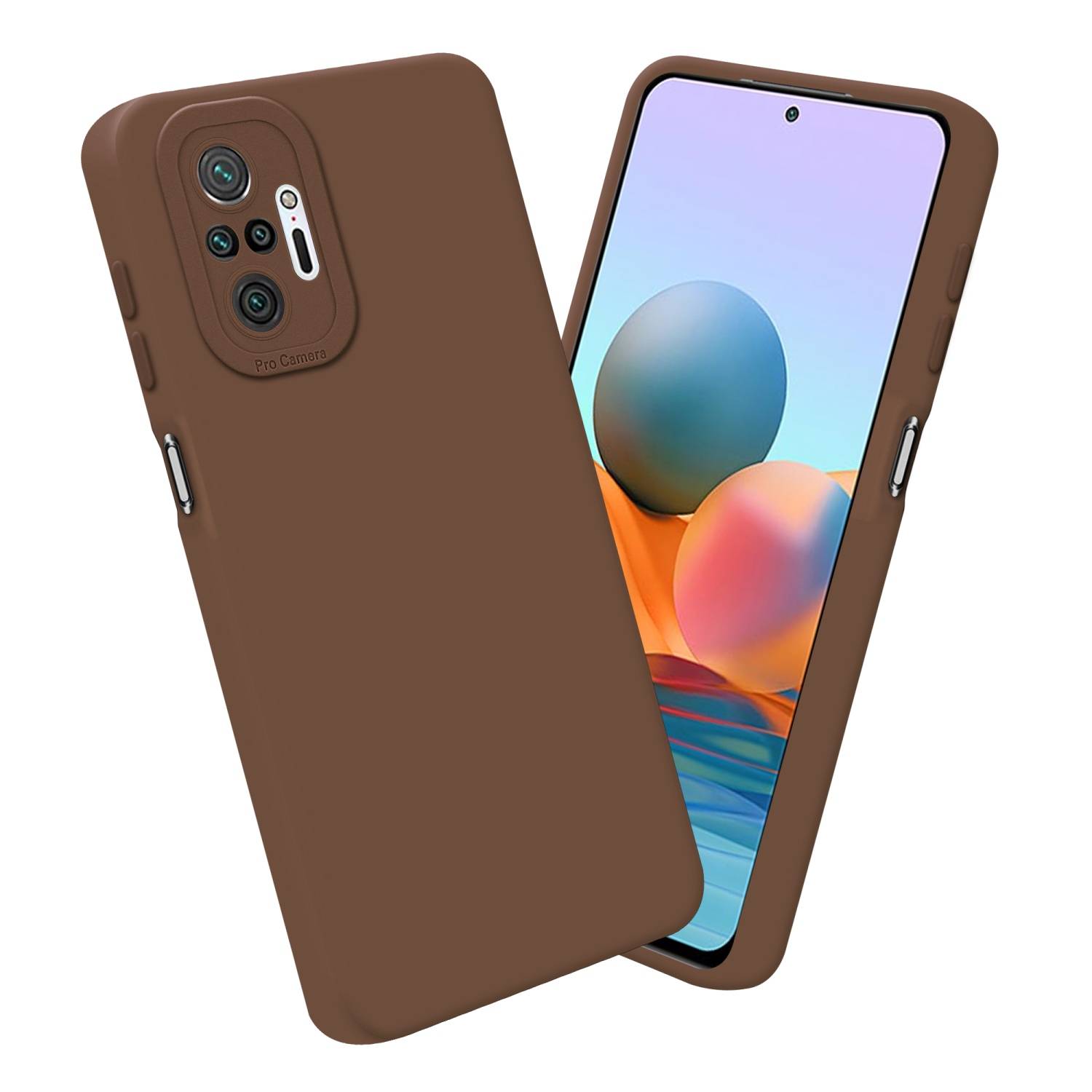 Cadorabo Hülle für Xiaomi RedMi NOTE 10 PRO Schutz Hülle in Braun TPU Silikon Etui Case Handyhülle