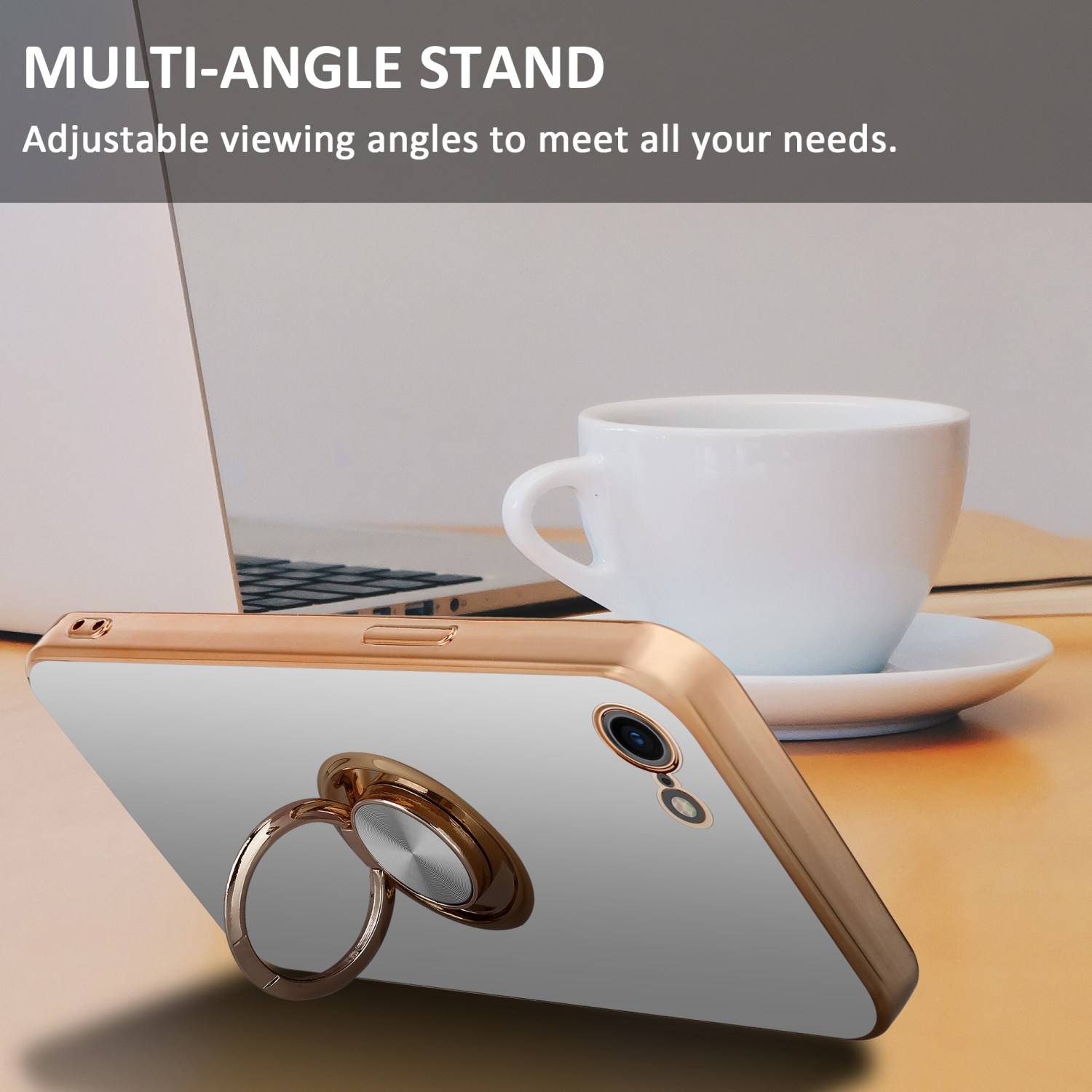 Cadorabo Schutzhülle für Apple iPhone 7 / 7S / 8 / SE 2020 Hülle in Weiß Etui Case Cover Kameraschutz magnetische