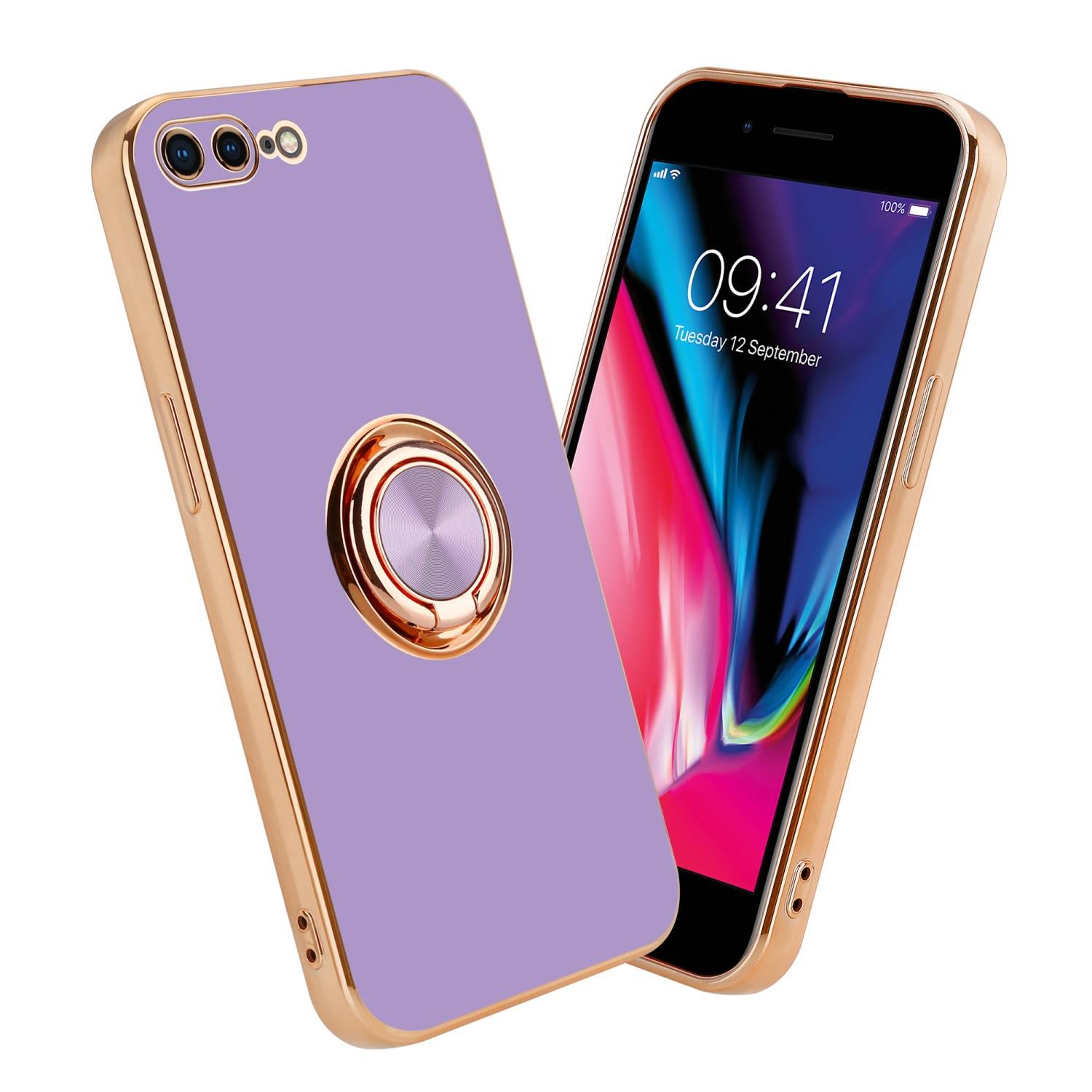 Cadorabo Schutzhülle für Apple iPhone 7 PLUS / 7S PLUS / 8 PLUS Hülle in Lila Etui Case Cover Kameraschutz magnetische