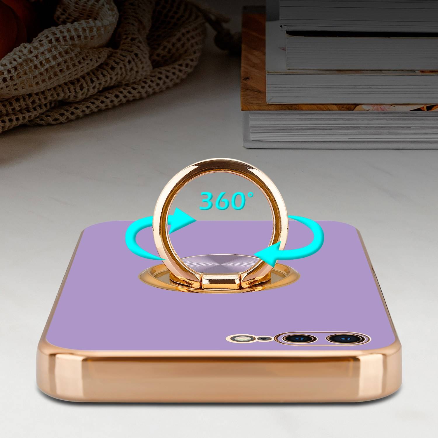 Cadorabo Schutzhülle für Apple iPhone 7 PLUS / 7S PLUS / 8 PLUS Hülle in Lila Etui Case Cover Kameraschutz magnetische