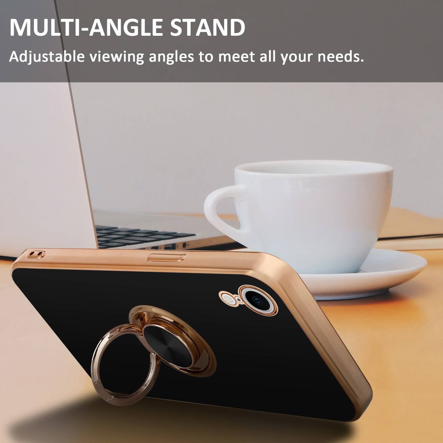 Cadorabo Schutzhülle für Apple iPhone XR Hülle in Schwarz Etui Case Cover Kameraschutz magnetische Autohalterung