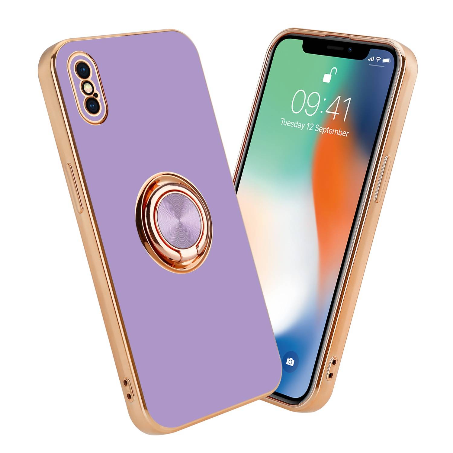 Cadorabo Schutzhülle für Apple iPhone XS MAX Hülle in Lila Etui Case Cover Kameraschutz magnetische Autohalterung