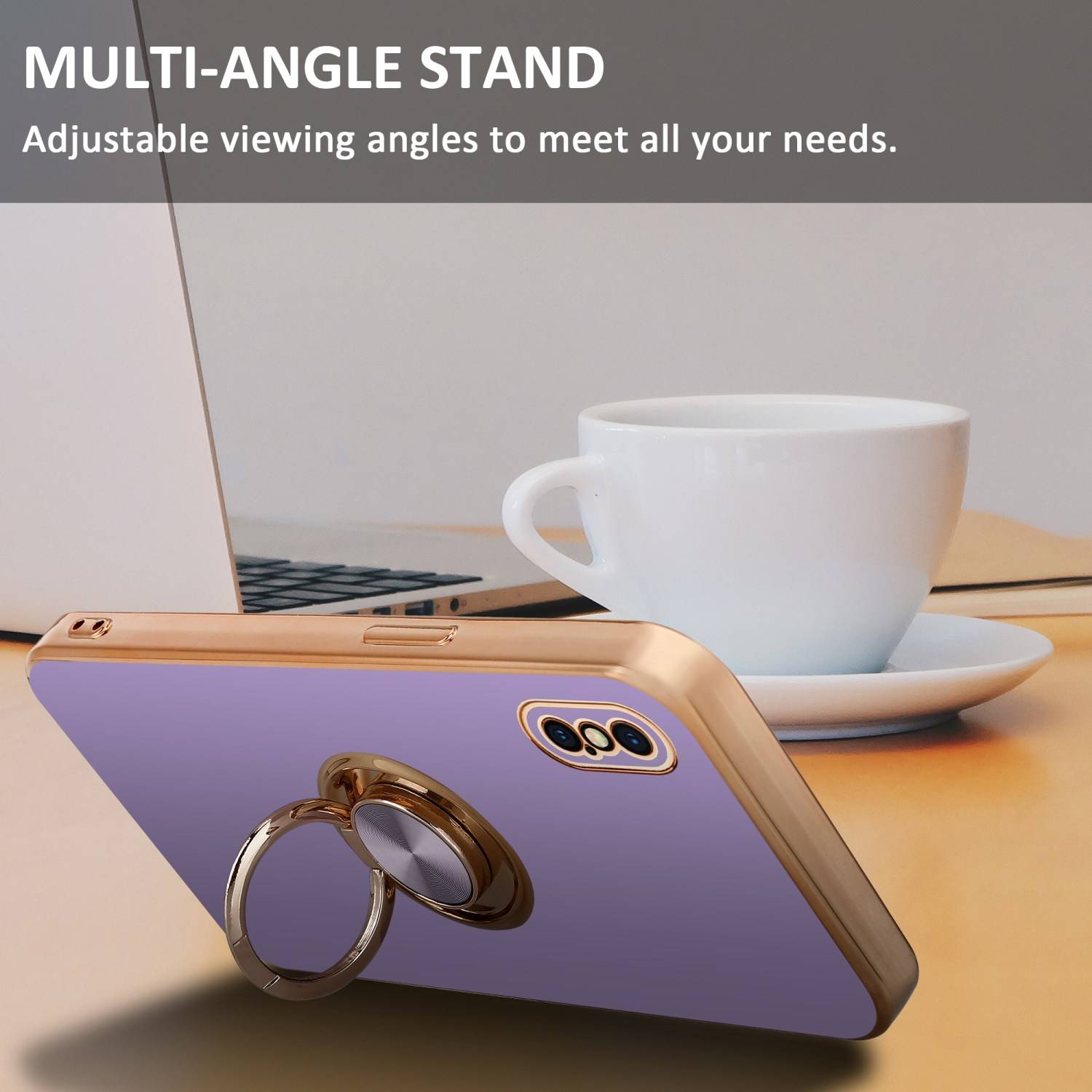 Cadorabo Schutzhülle für Apple iPhone XS MAX Hülle in Lila Etui Case Cover Kameraschutz magnetische Autohalterung