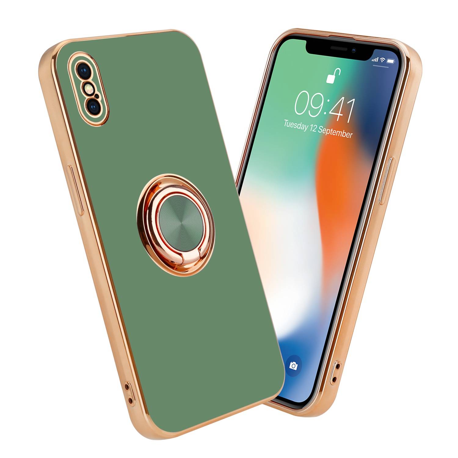 Cadorabo Schutzhülle für Apple iPhone XS MAX Hülle in Grün Etui Case Cover Kameraschutz magnetische Autohalterung