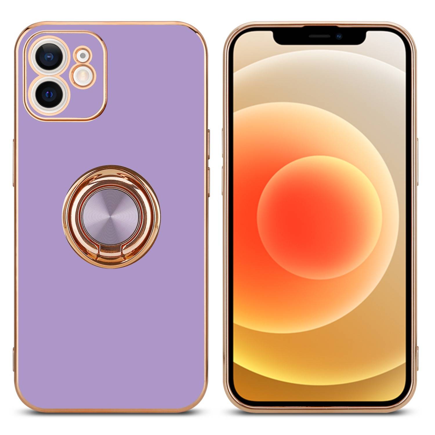 Cadorabo Schutzhülle für Apple iPhone 11 Hülle in Lila Etui Case Cover Kameraschutz magnetische Autohalterung