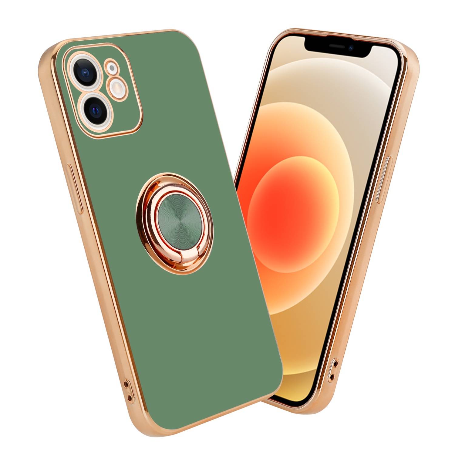 Cadorabo Schutzhülle für Apple iPhone 11 Hülle in Grün Etui Case Cover Kameraschutz magnetische Autohalterung