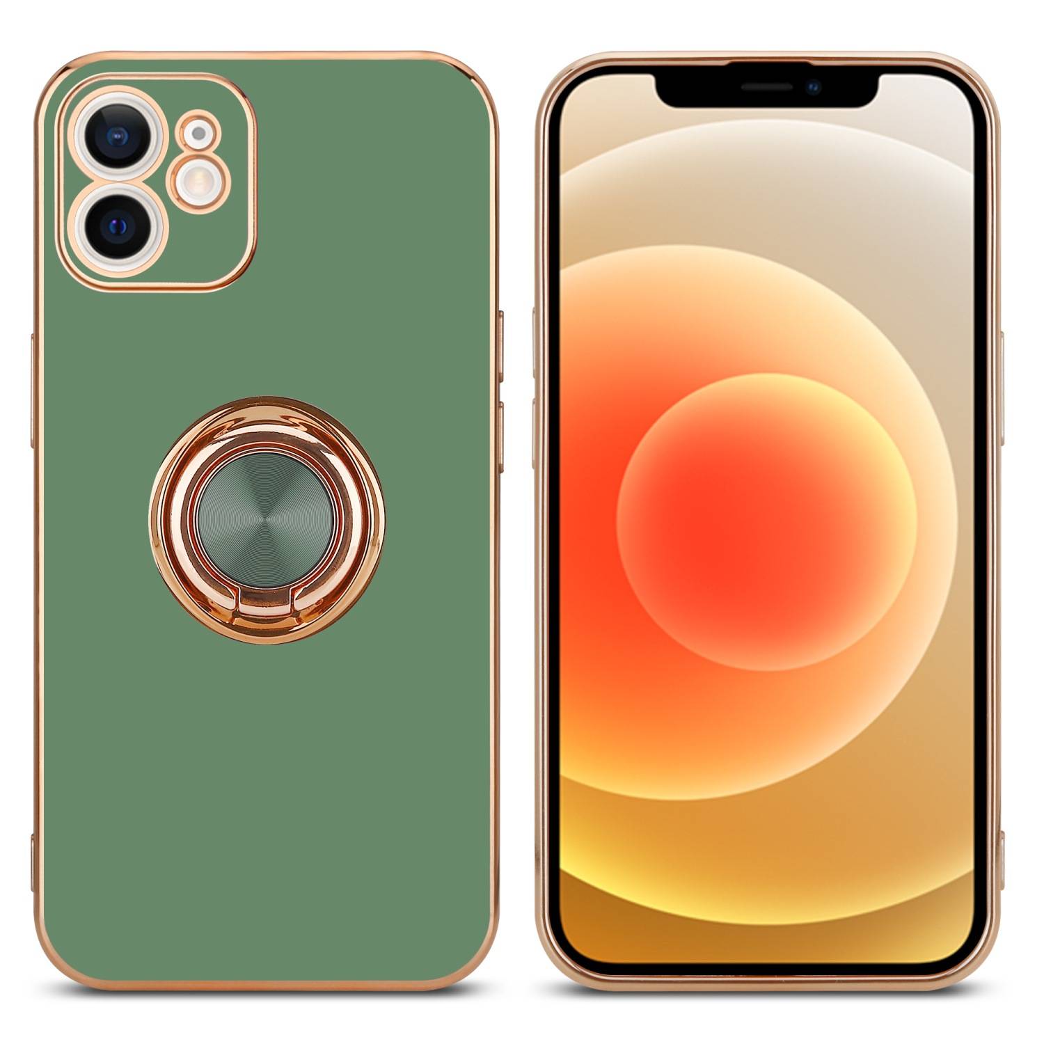 Cadorabo Schutzhülle für Apple iPhone 11 Hülle in Grün Etui Case Cover Kameraschutz magnetische Autohalterung
