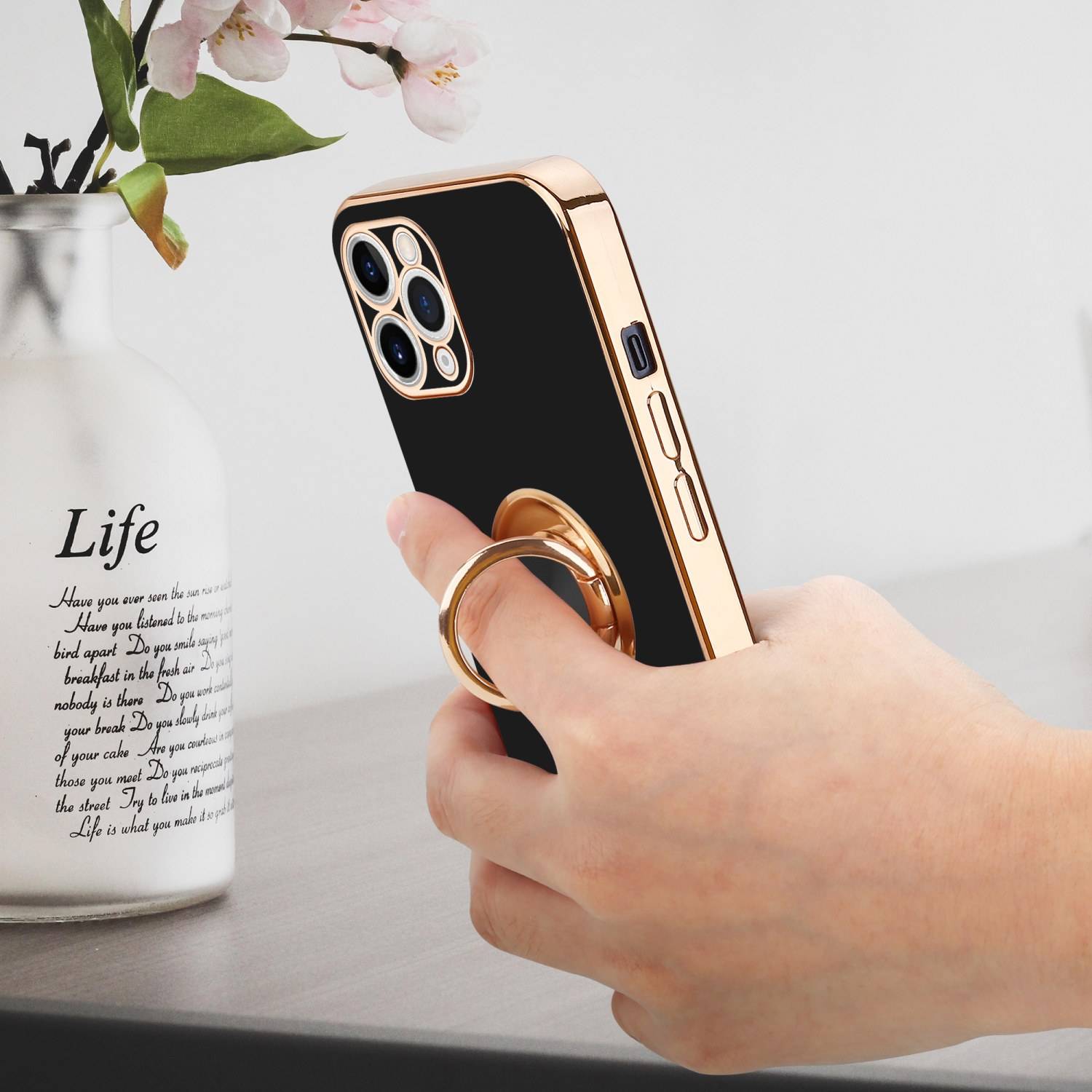 Cadorabo Schutzhülle für Apple iPhone 11 PRO Hülle in Schwarz Etui Case Cover Kameraschutz magnetische Autohalterung