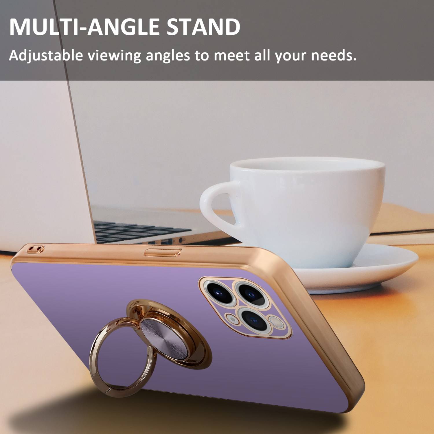 Cadorabo Schutzhülle für Apple iPhone 11 PRO Hülle in Lila Etui Case Cover Kameraschutz magnetische Autohalterung