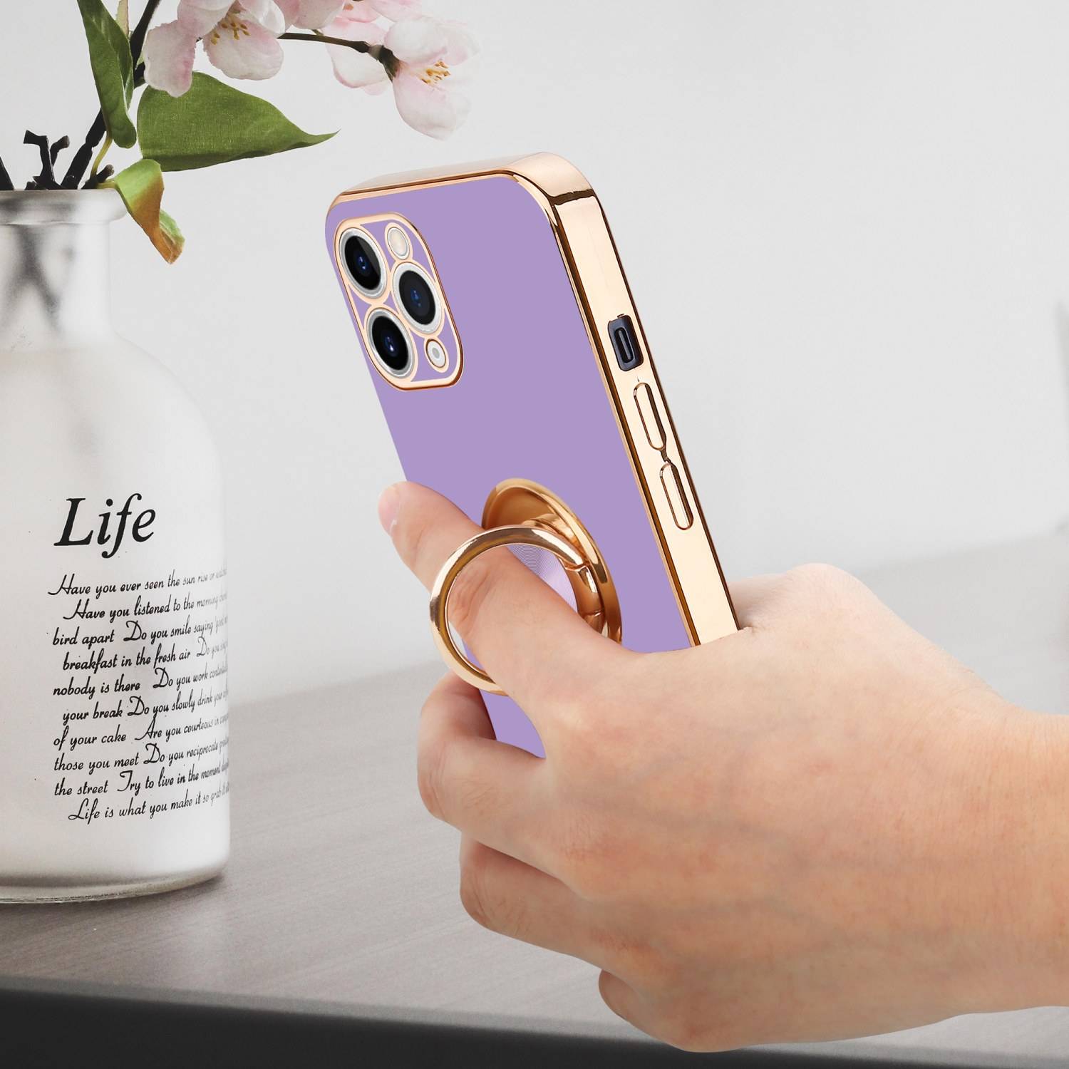 Cadorabo Schutzhülle für Apple iPhone 11 PRO Hülle in Lila Etui Case Cover Kameraschutz magnetische Autohalterung